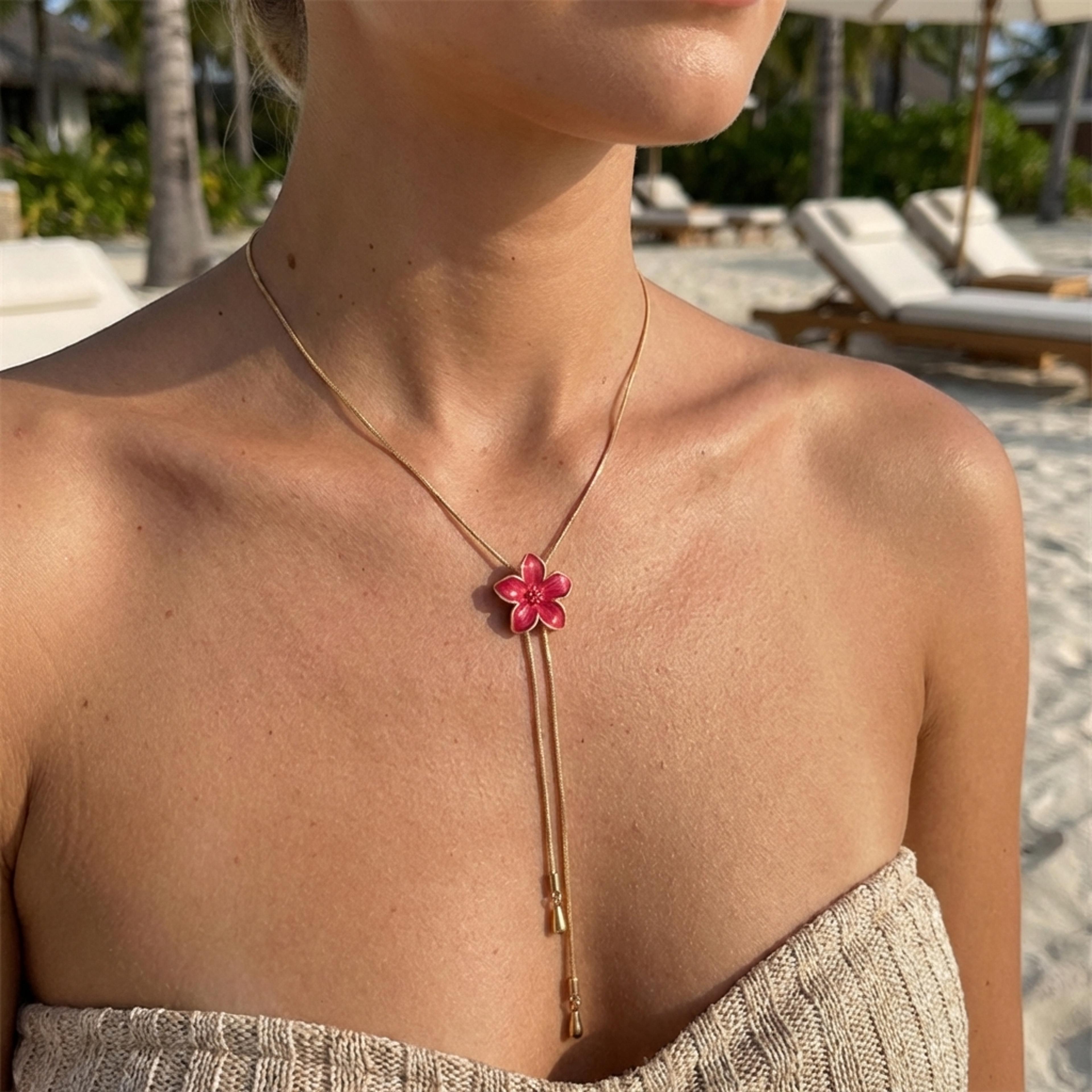 vintage enamel flower y necklace for women minimalist floral long chain jewelry gift