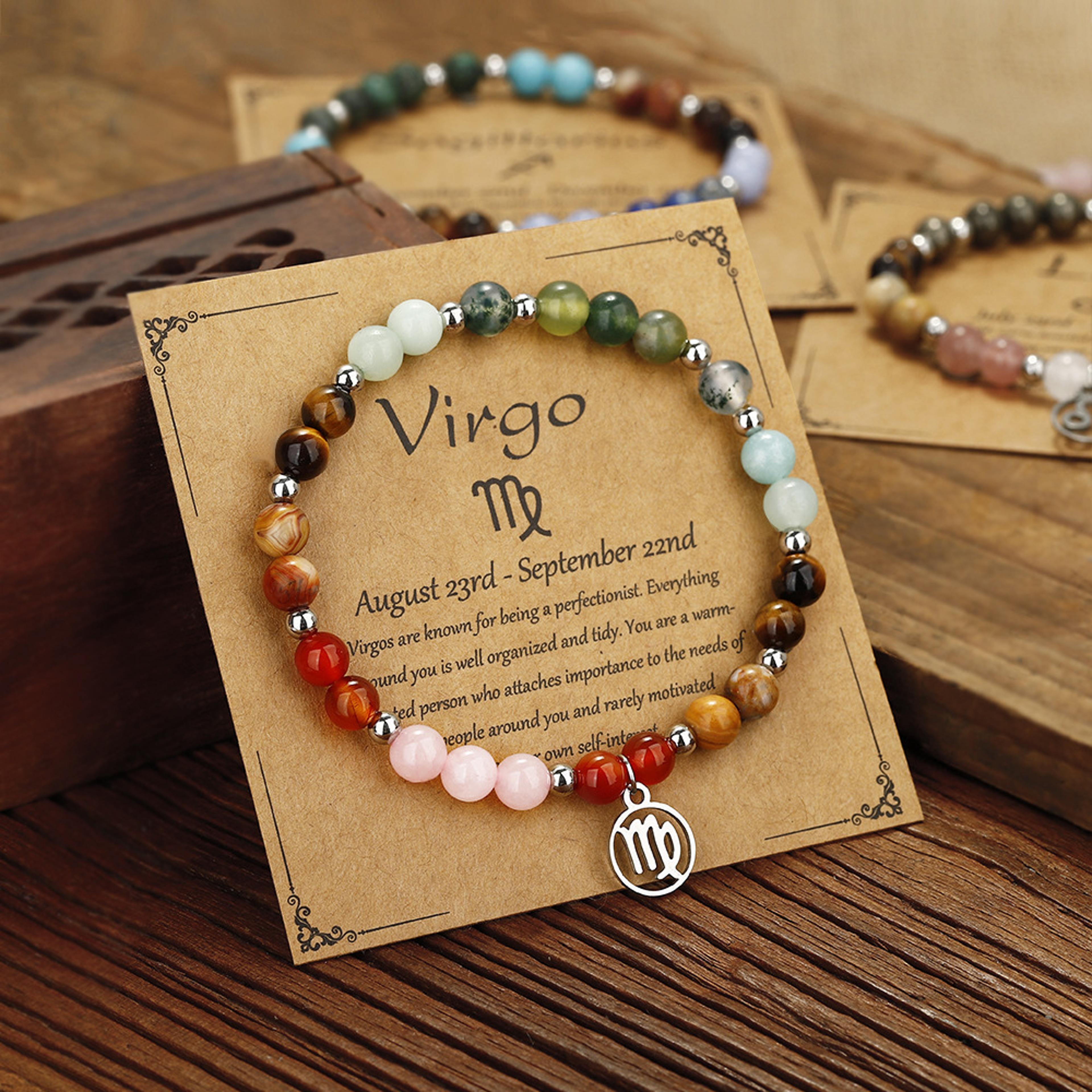 zodiac beaded bracelet for women astrology birth sign jewelry gift