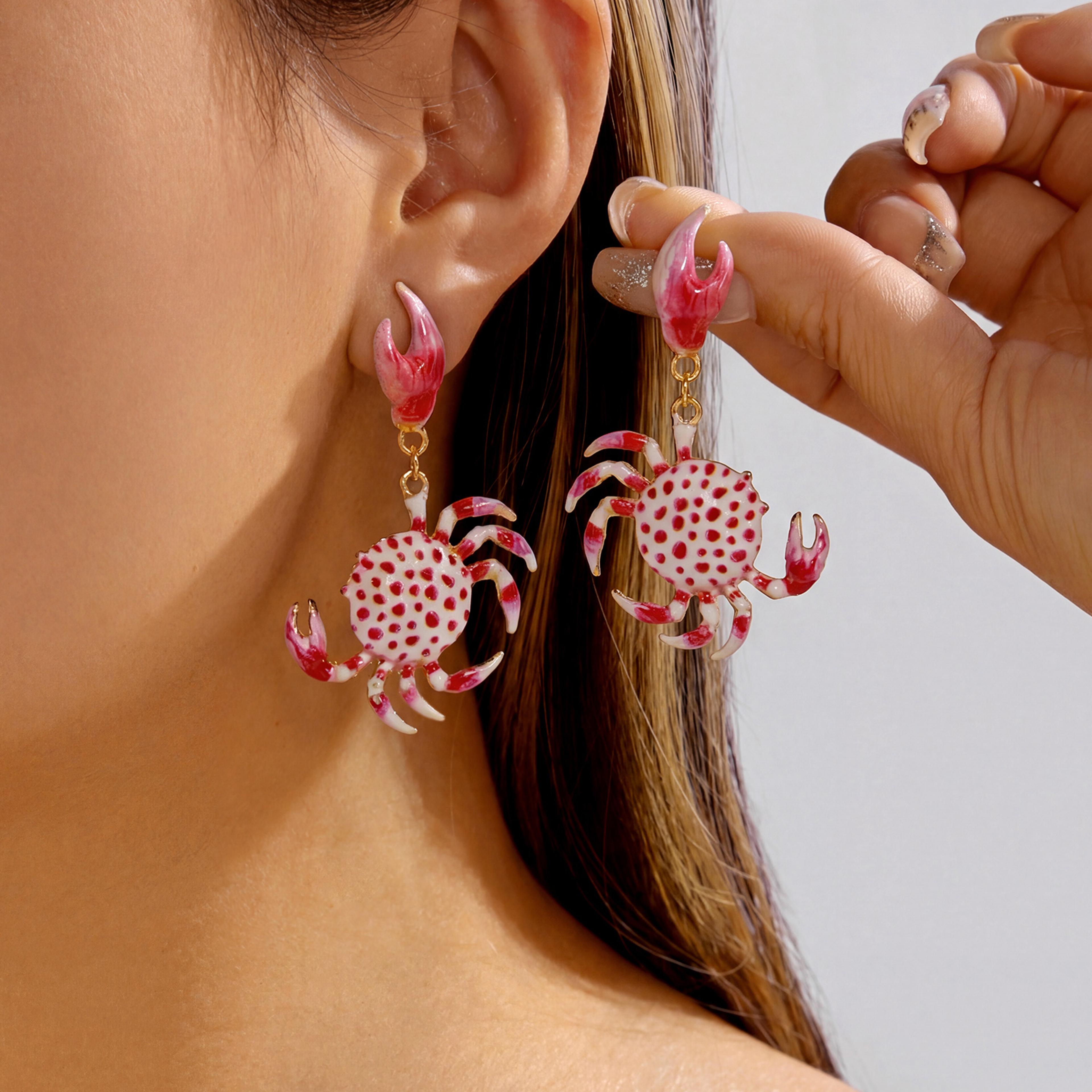 bohemian enamel sea animal pendant drop earrings for women beach style jewelry gift
