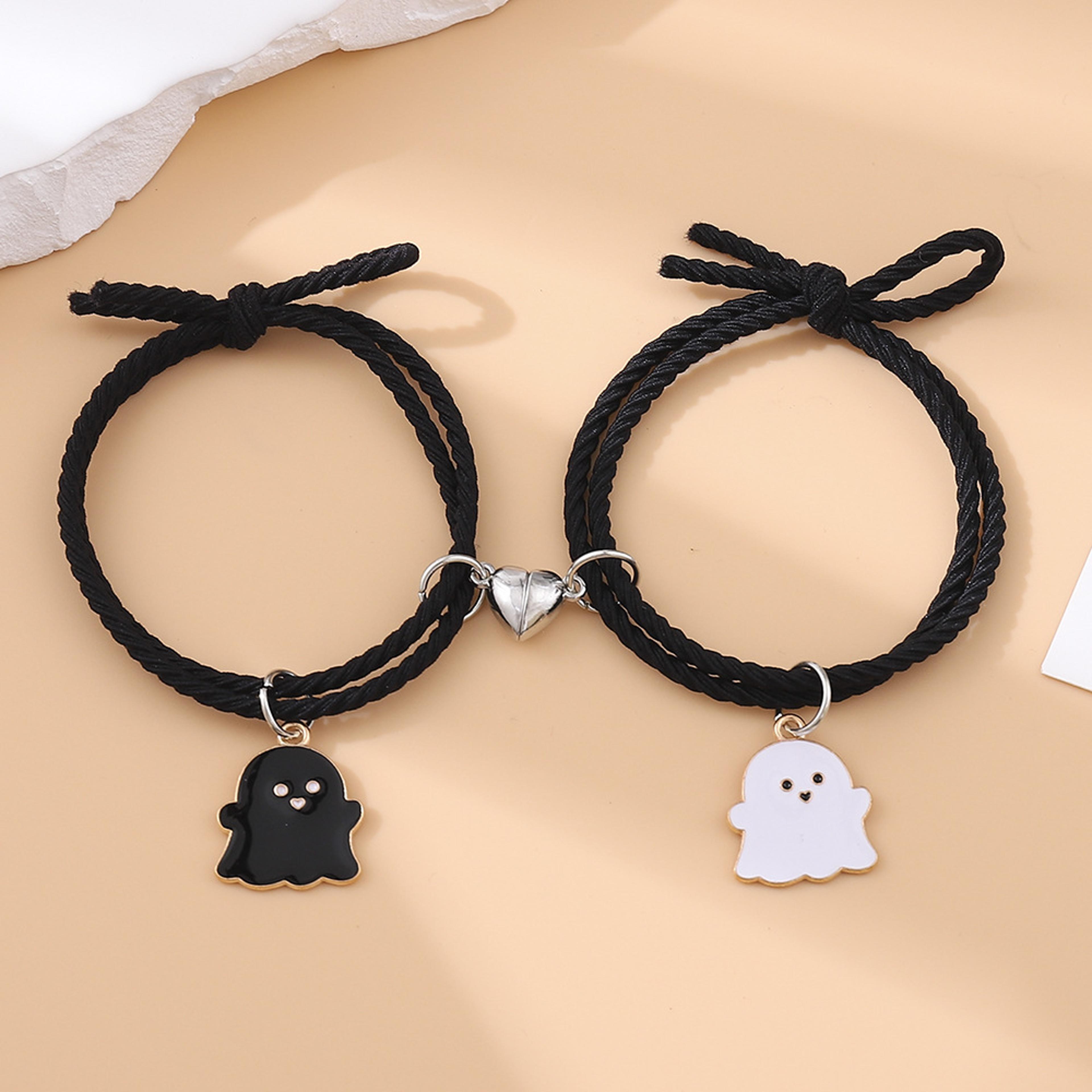 ghost heart magnet couple bracelets long distance love gift