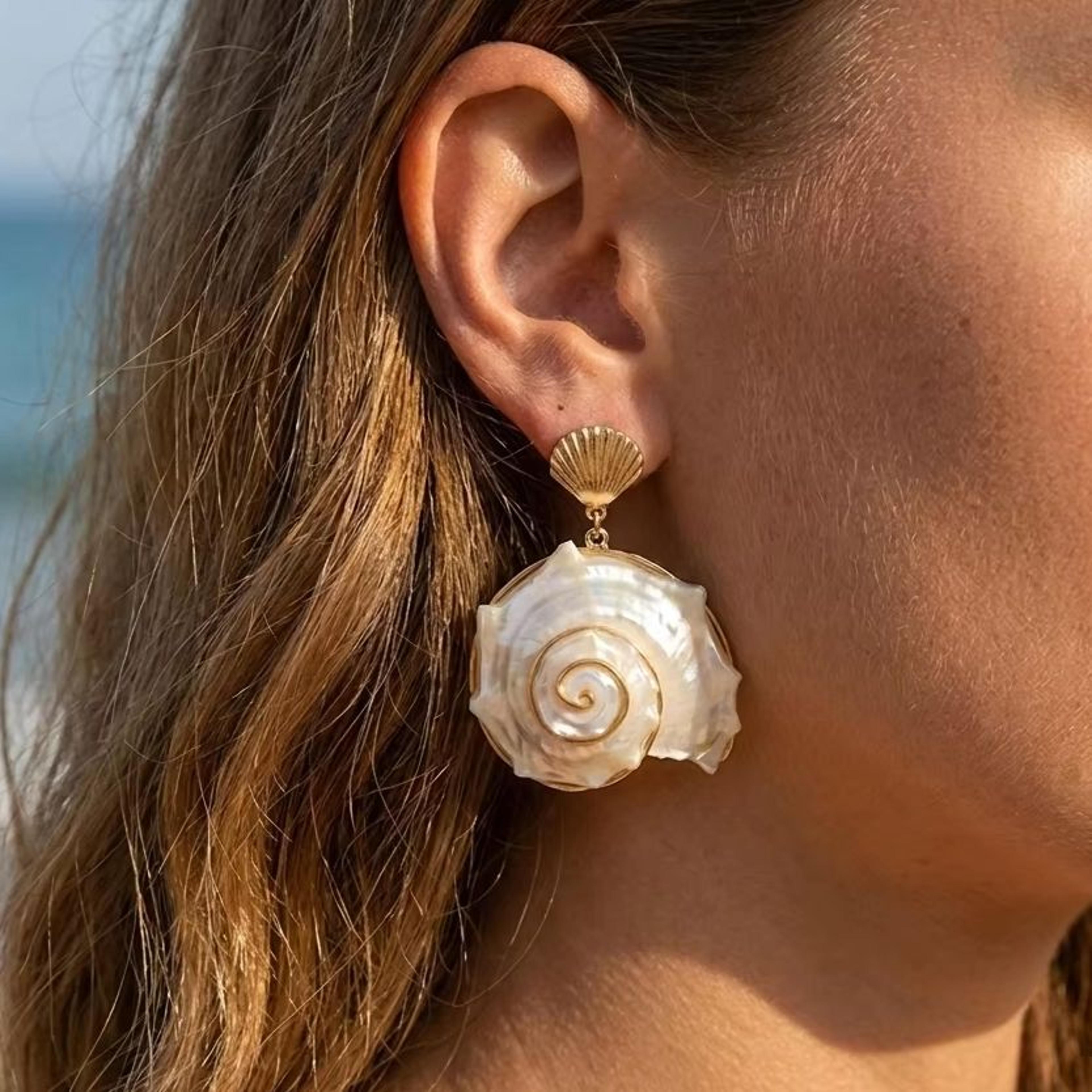 bohemian seashell starfish drop earrings for women beach style jewelry gift