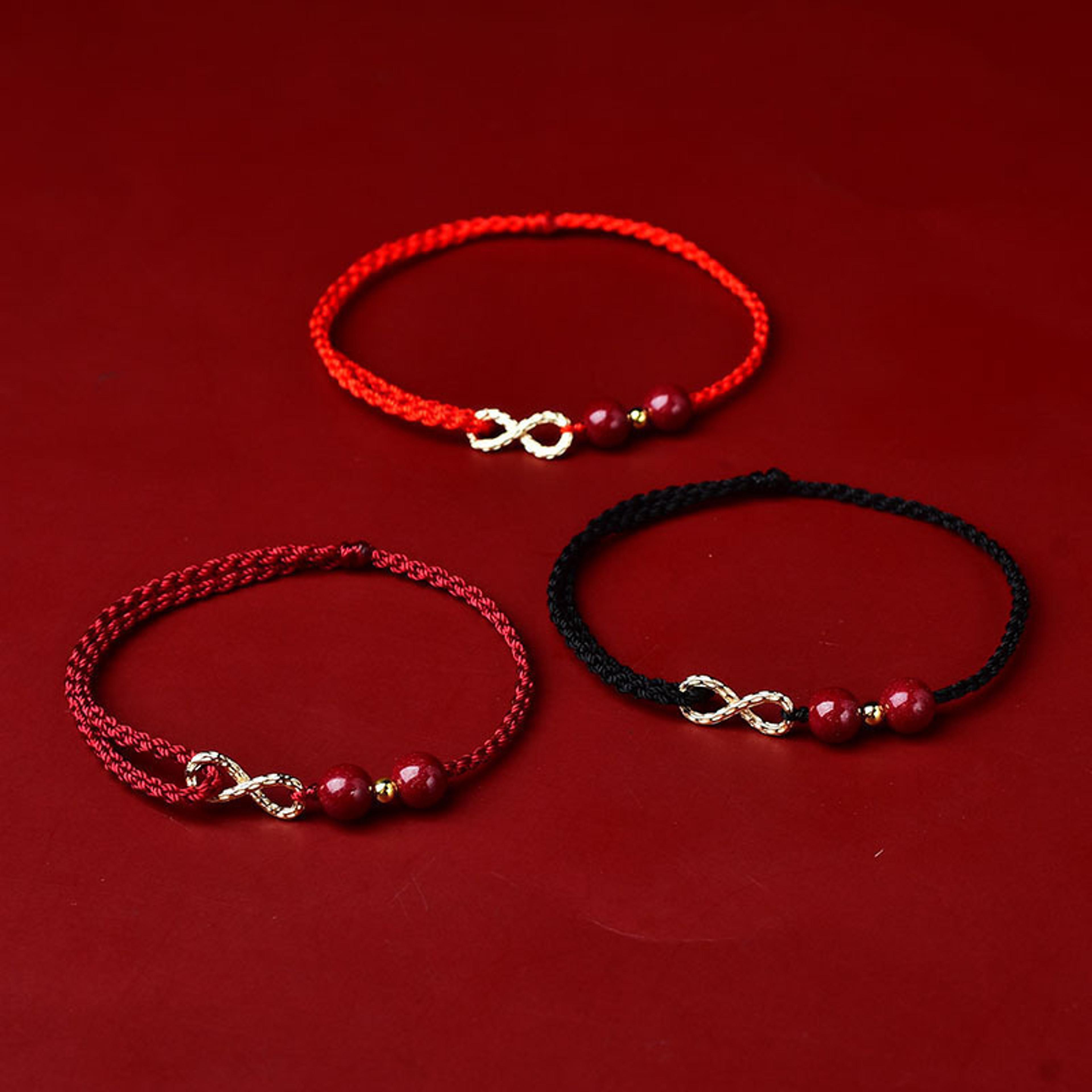 bring good luck red cinnabar beaded bracelet for women men couple charm gift