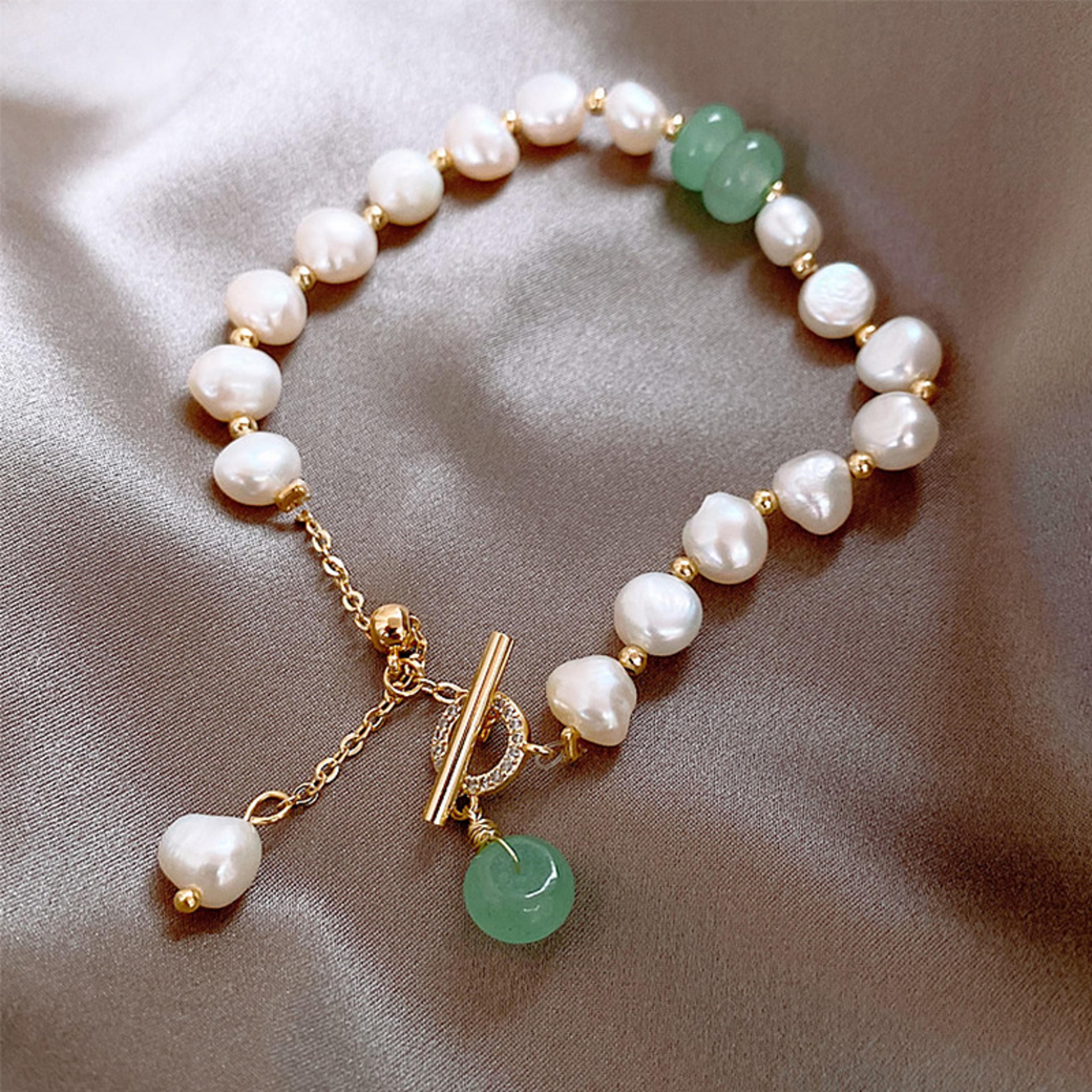 fashion imitation pearl bracelet for women adjustable charm jewelry gift