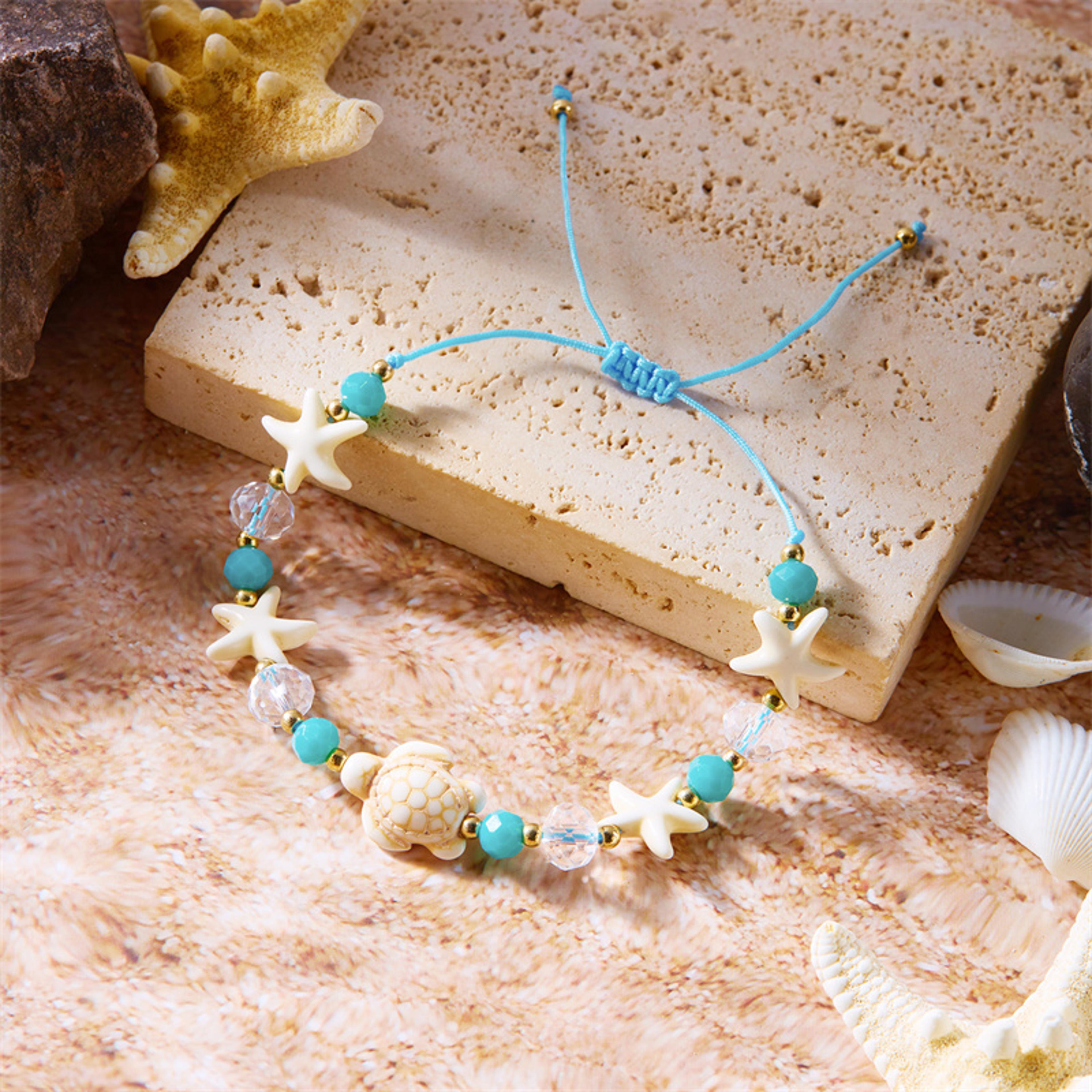 bohemian shell starfish beaded bracelet handmade beach jewelry gift for women