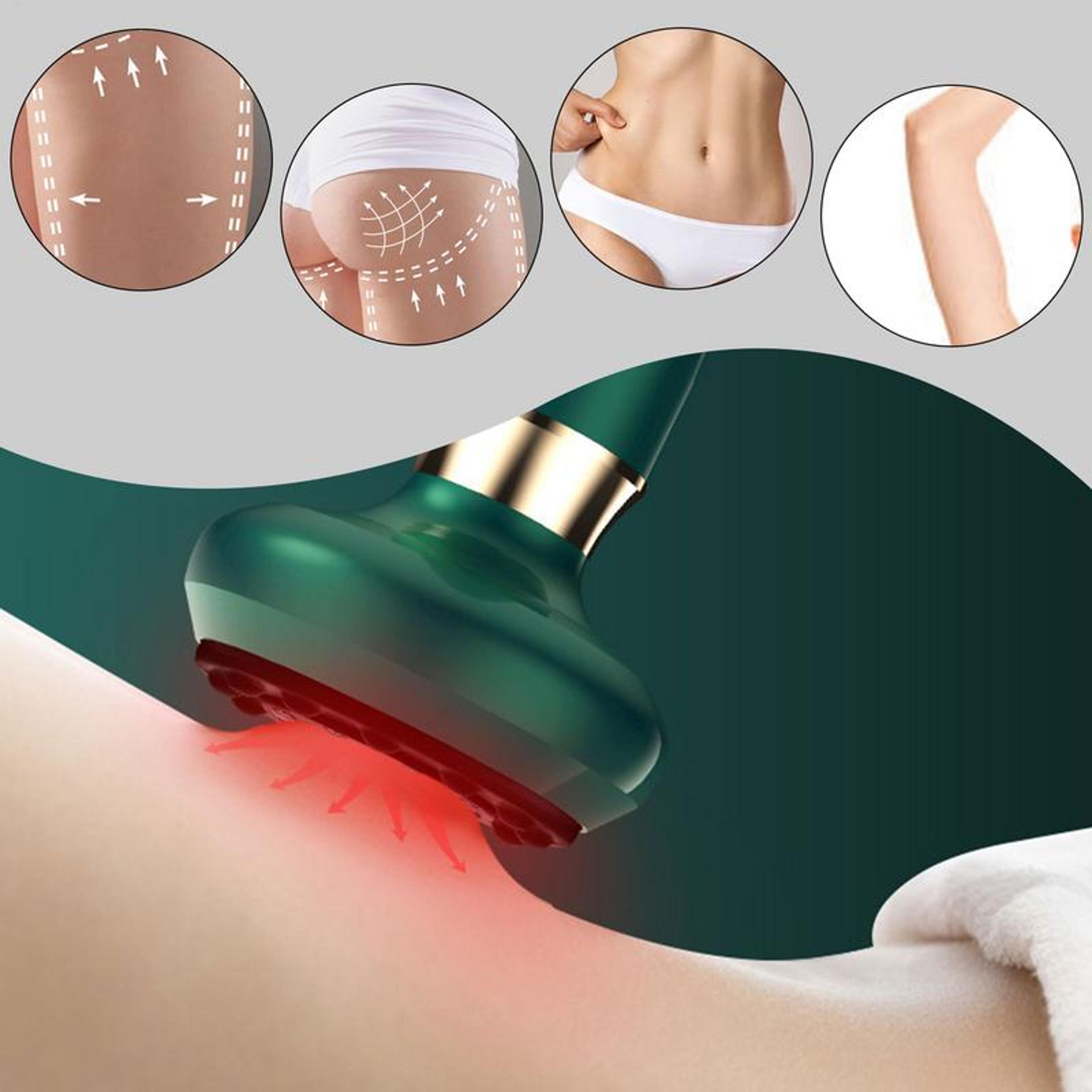 handheld anti cellulite massager with hot compress electric suction cup body sculpting device