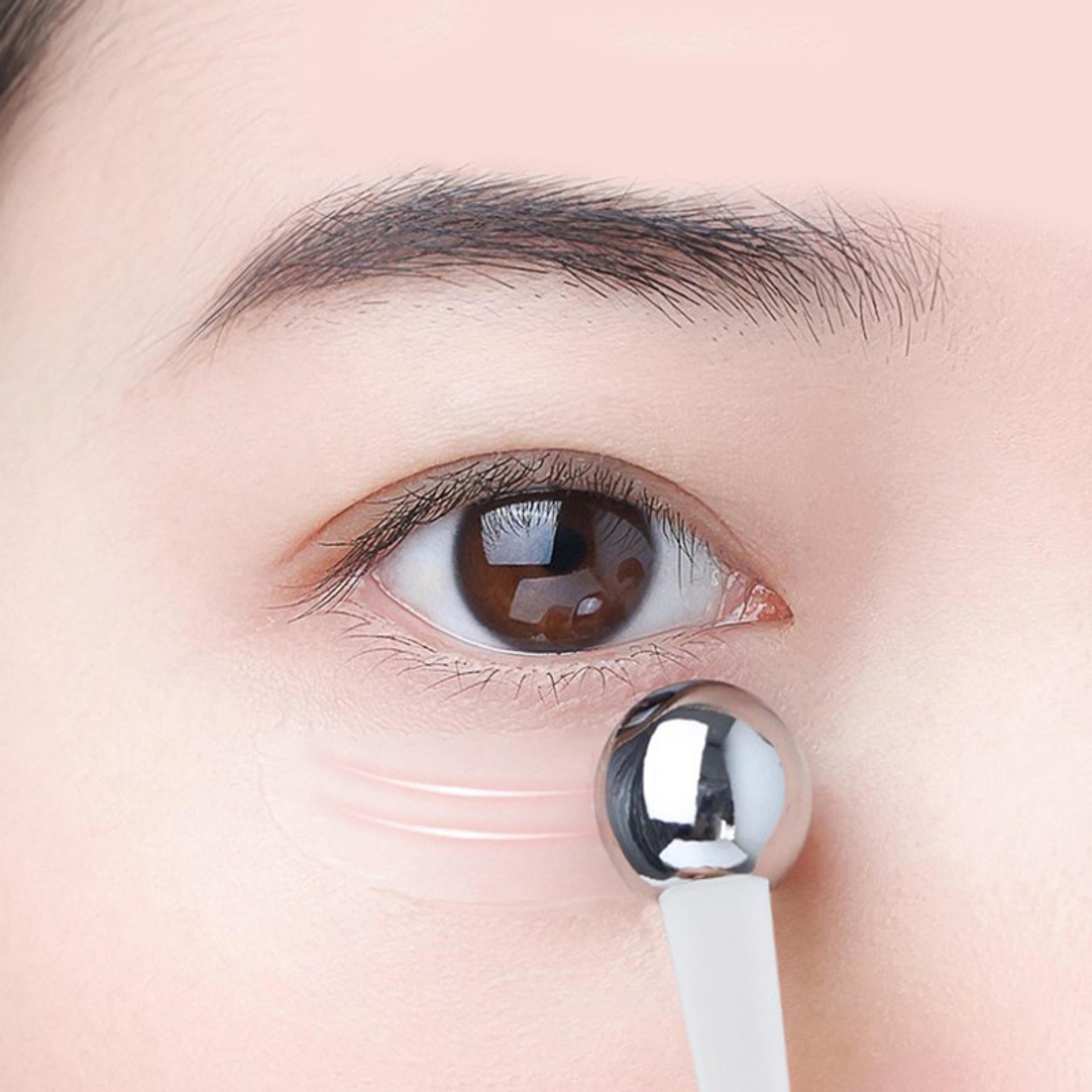 gold eye roller massage stick with eye cream applicator for facial skin care and wrinkle care