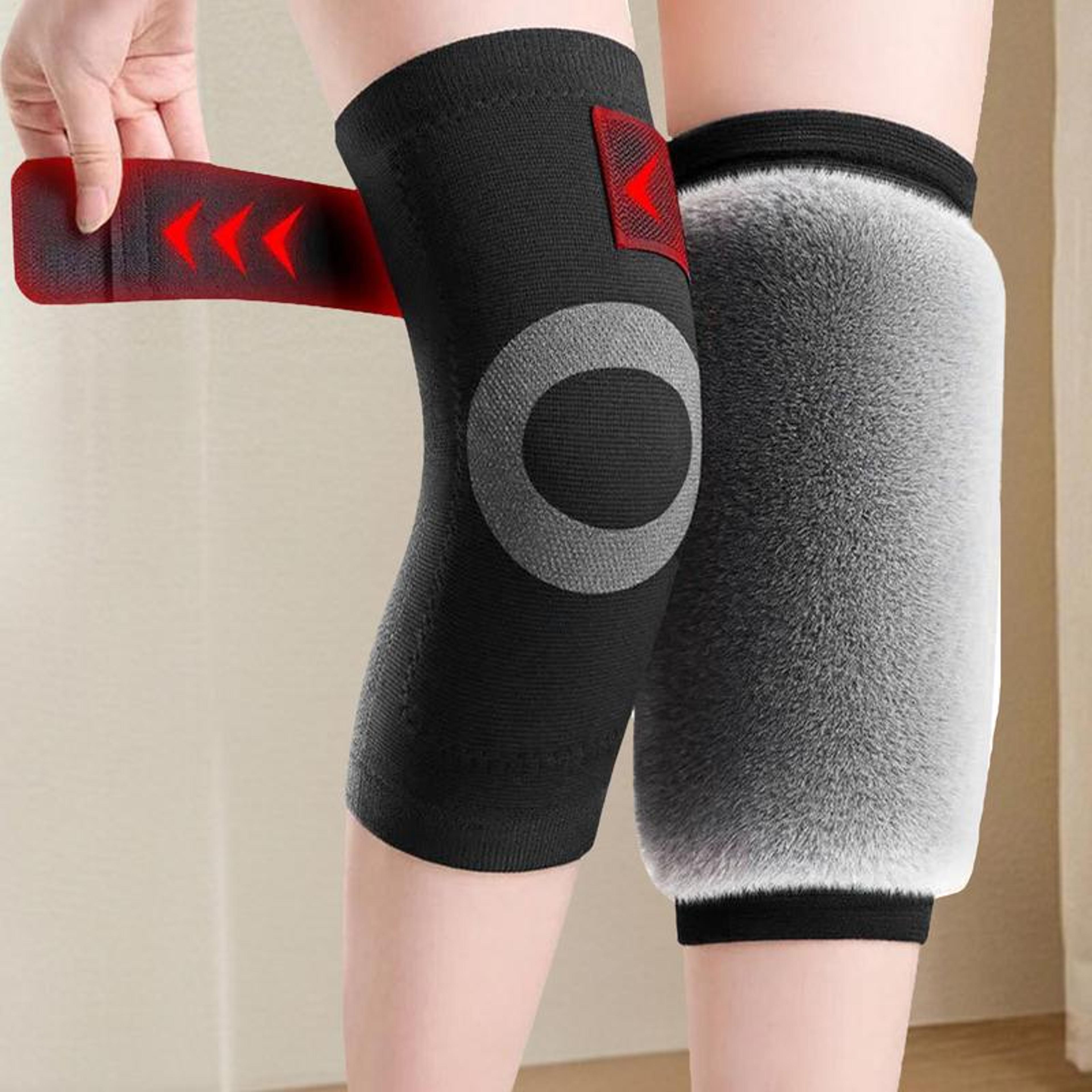 winter warm knee sleeves soft rabbit fur leg warmers adjustable strap knee covers