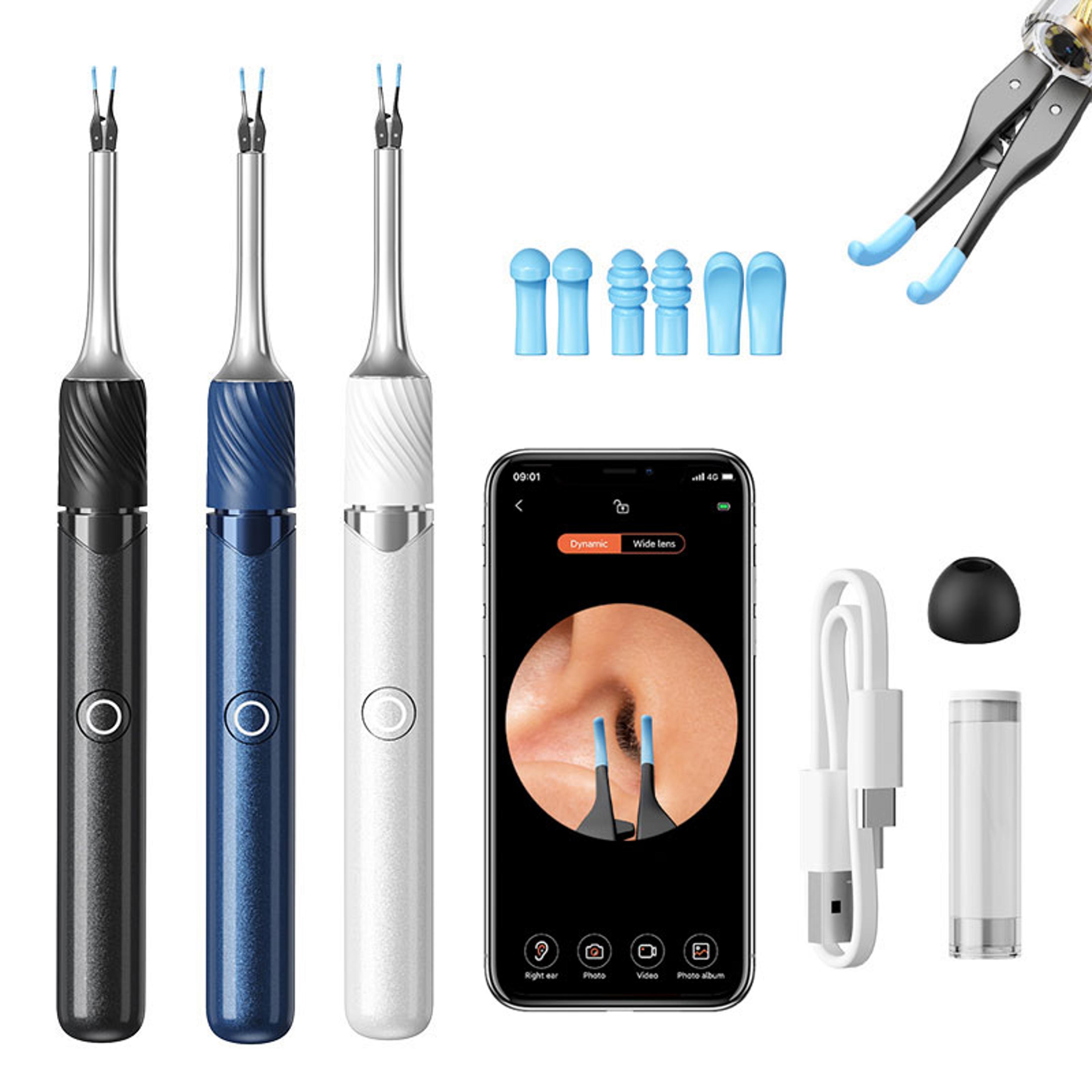 visual ear cleaner with camera and tweezers smart ear wax removal kit with silicone ear spoons