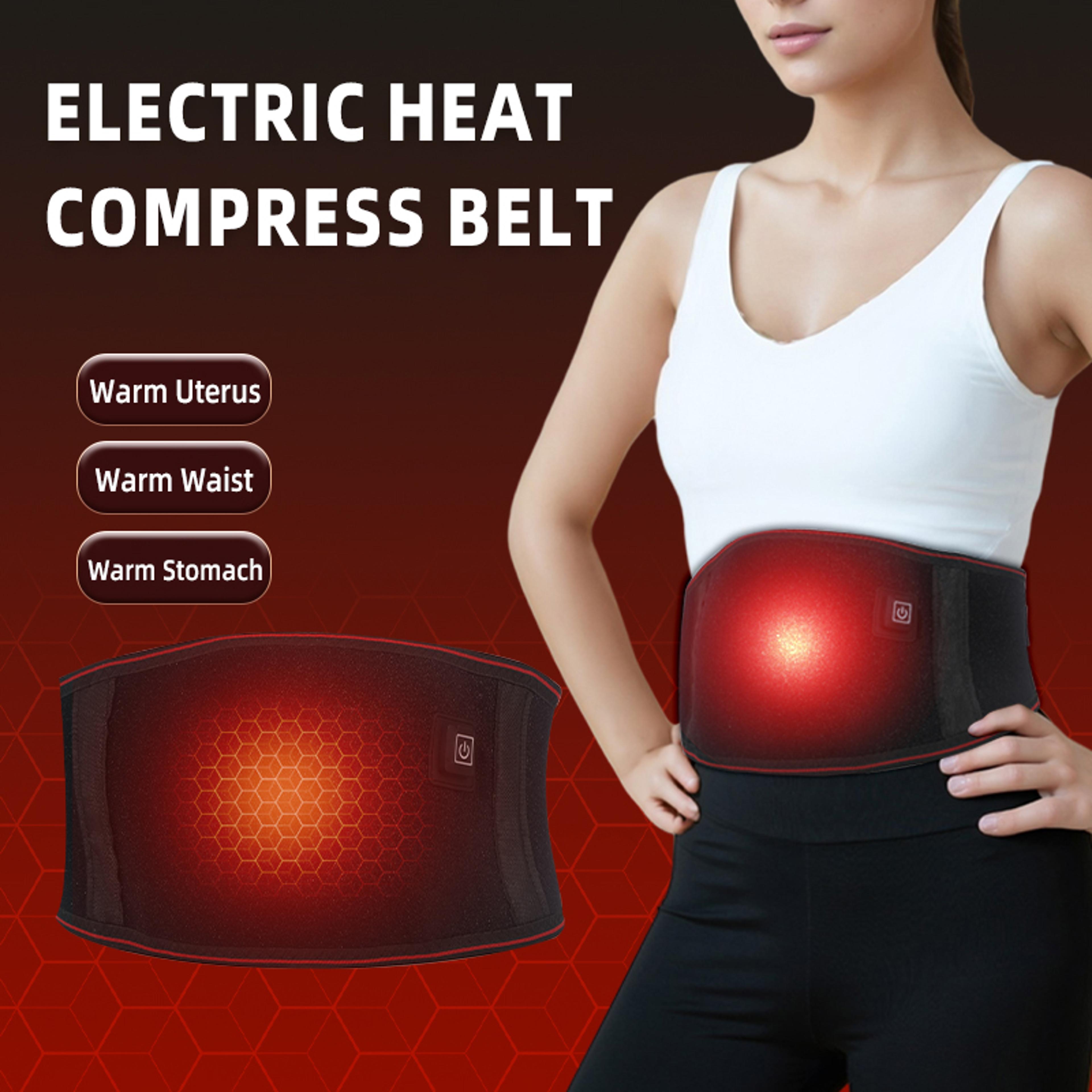 heated lumbar support belt with vibration massage and adjustable back support