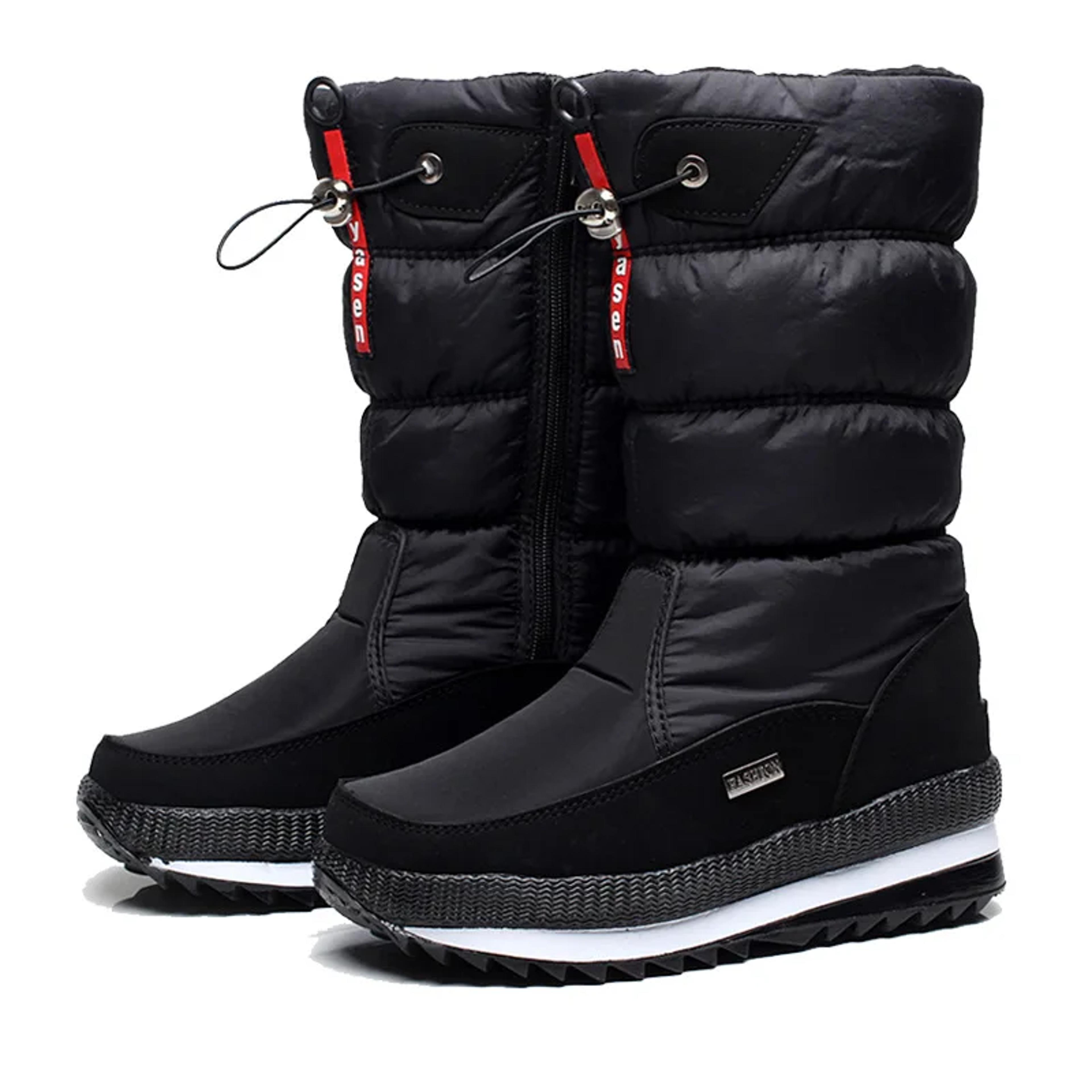 womens waterproof snow boots plush lined non slip platform winter boots