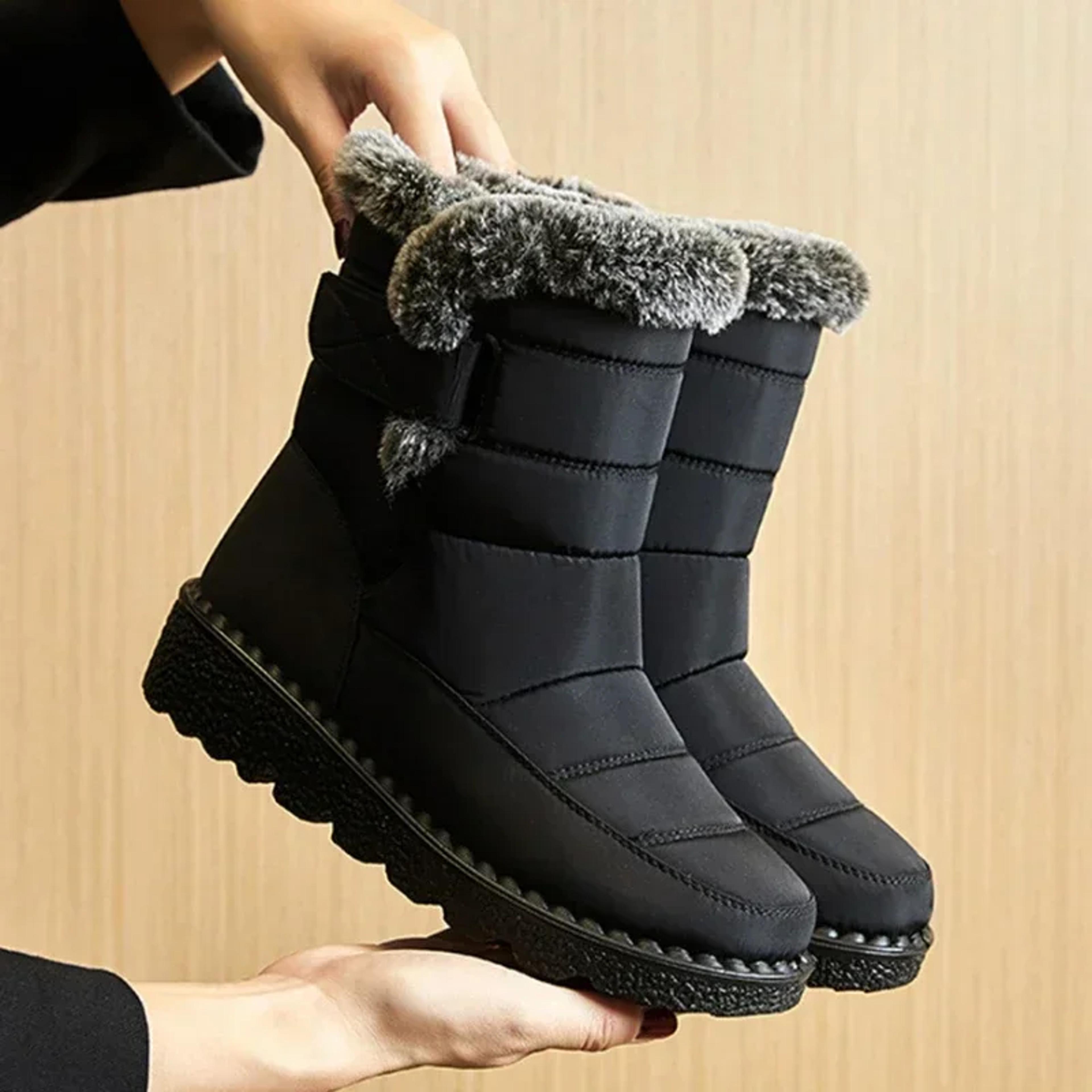warm waterproof winter boots for women faux fur platform snow boots