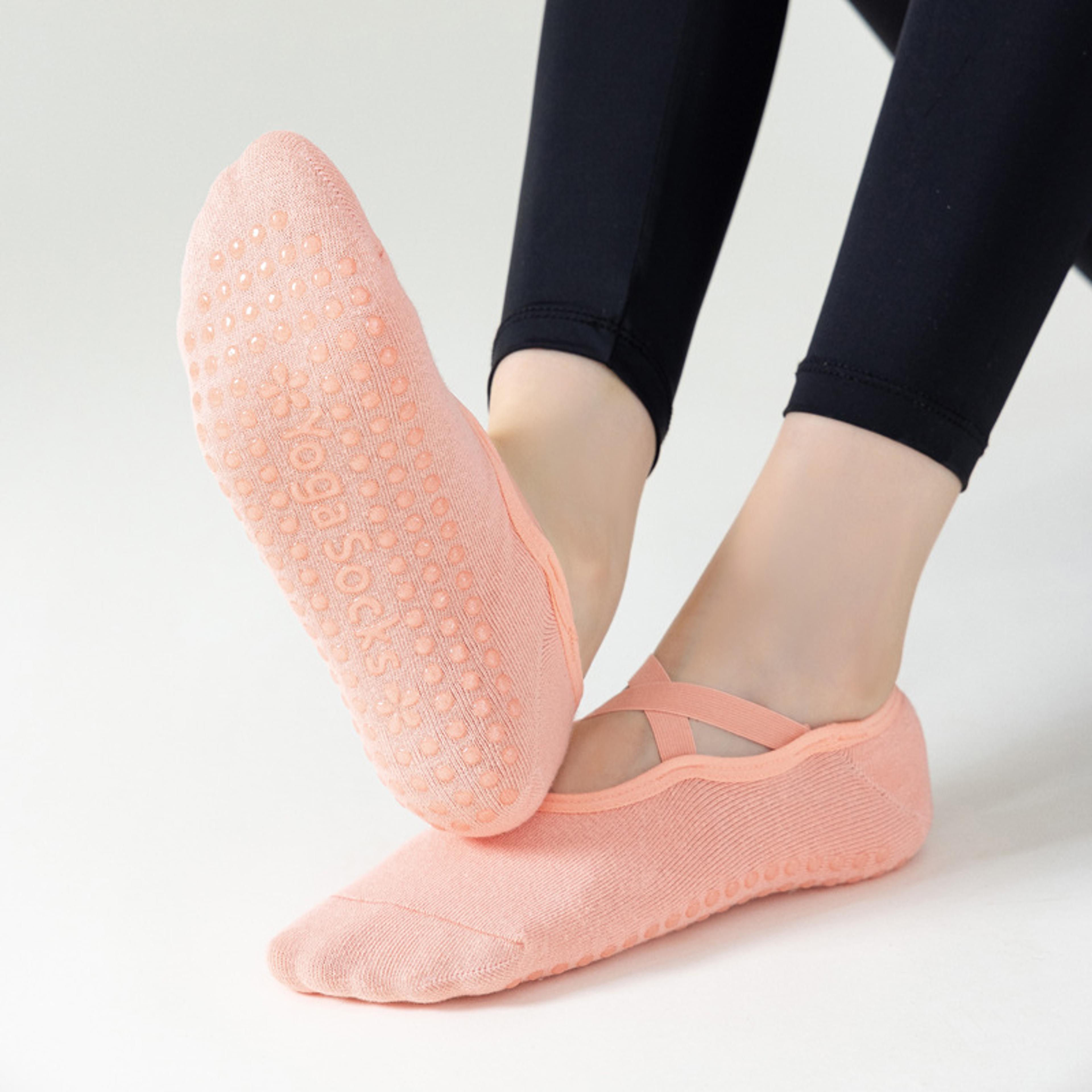 women non slip yoga socks breathable cotton pilates grip socks for ballet dance and fitness