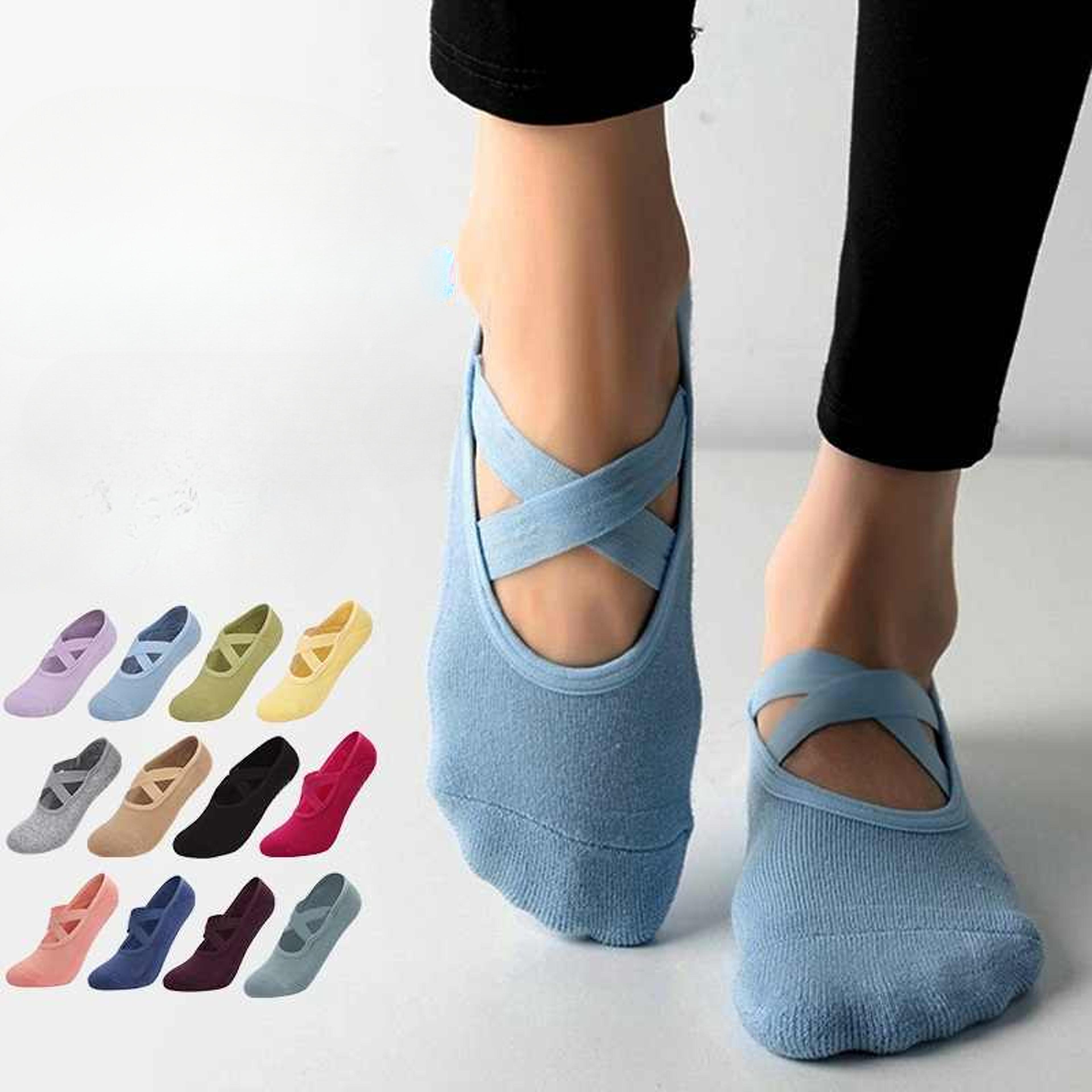 womens backless pilates grip socks breathable non slip yoga socks for indoor fitness
