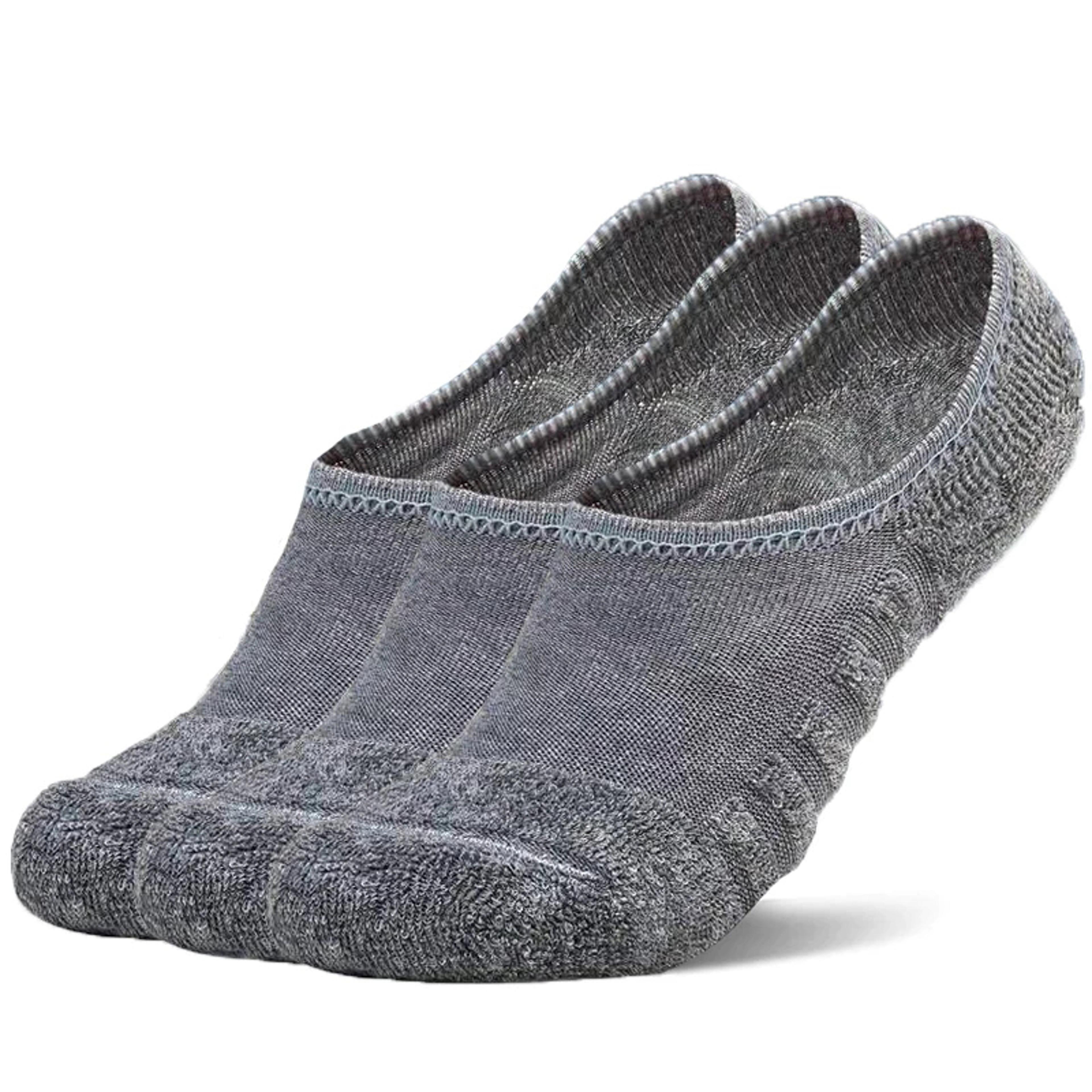 mens cotton no show socks with anti slip heel and cushioned towel bottom