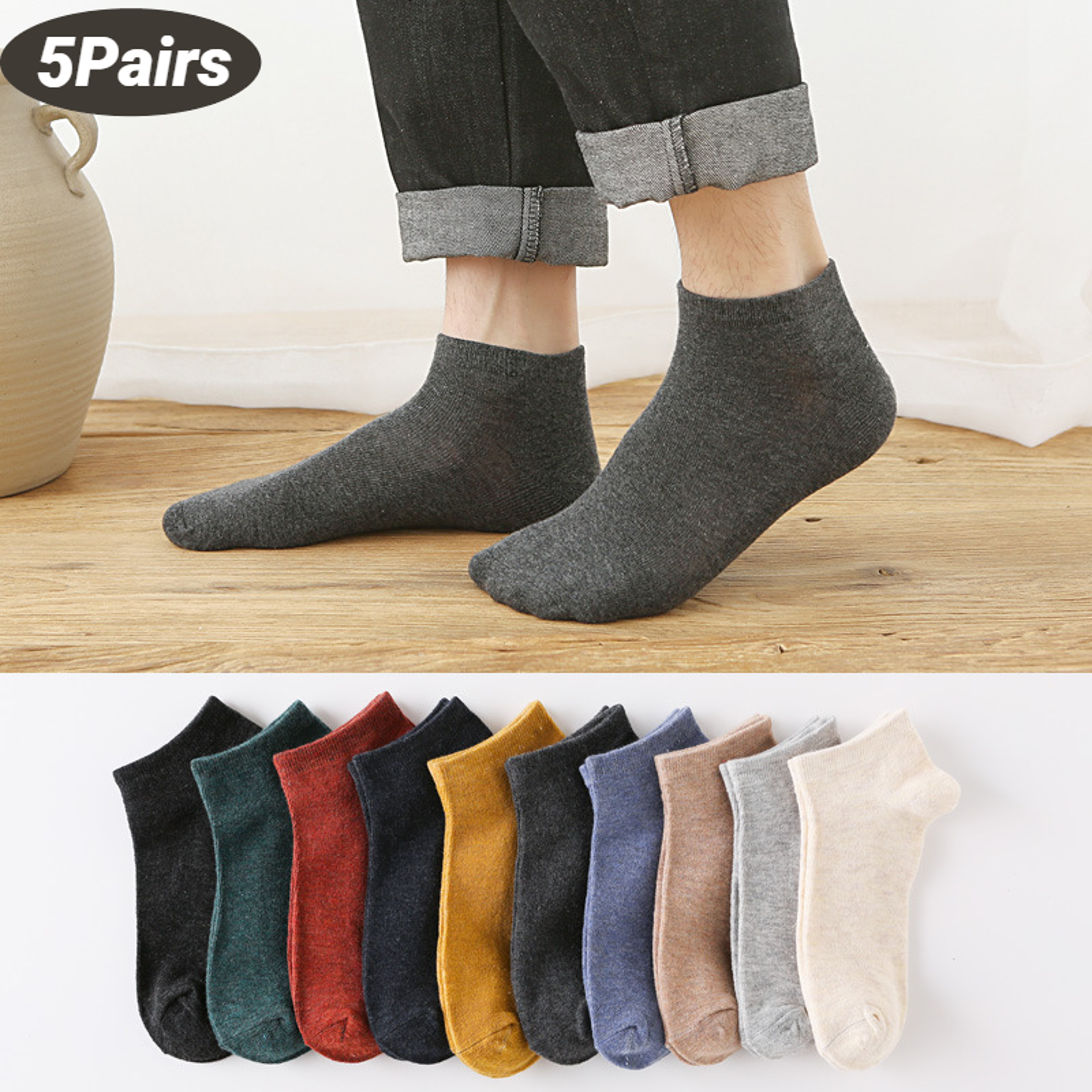 breathable low cut ankle socks for men and women soft casual sports sock set