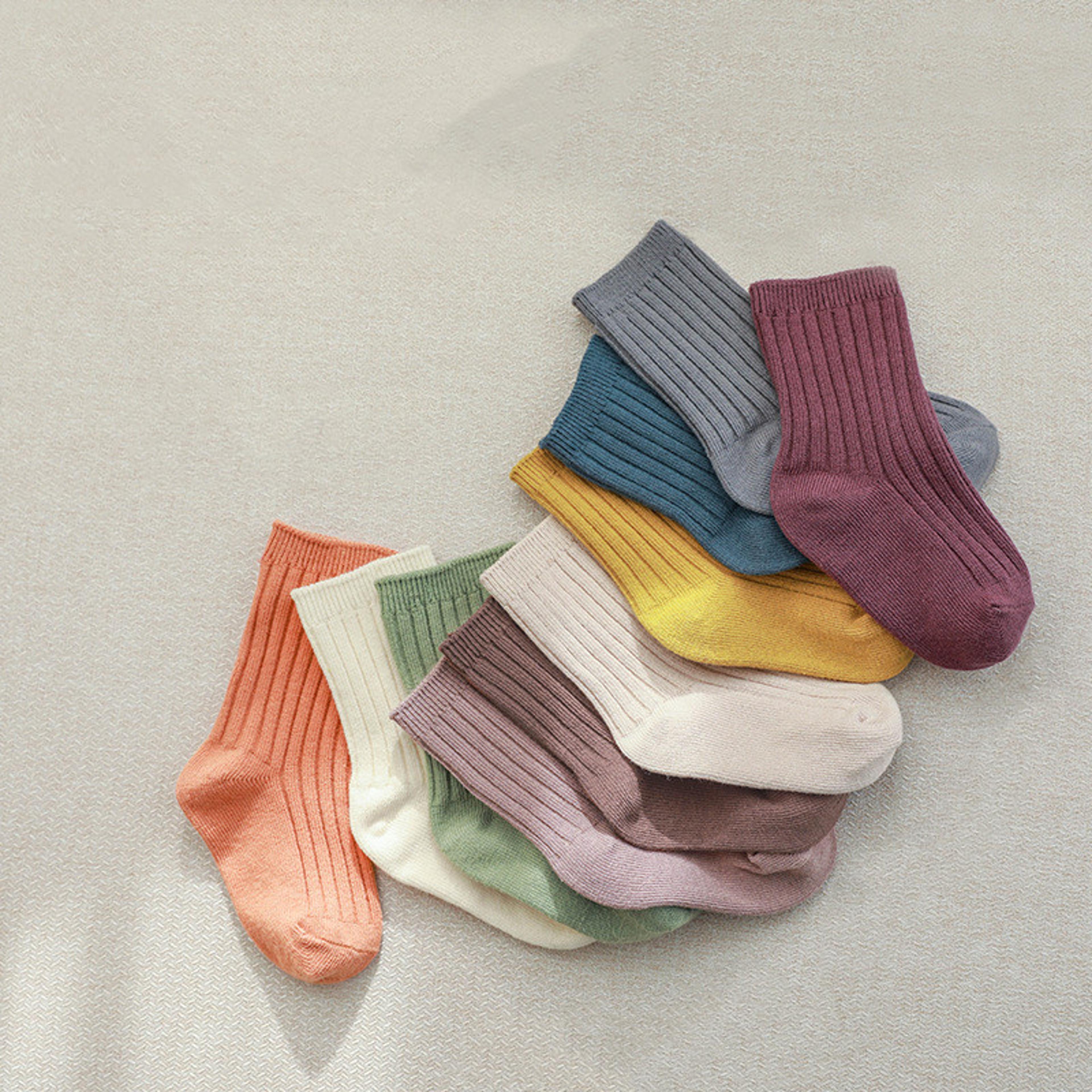 soft cotton baby socks pair set for boys and girls korean style everyday kids socks