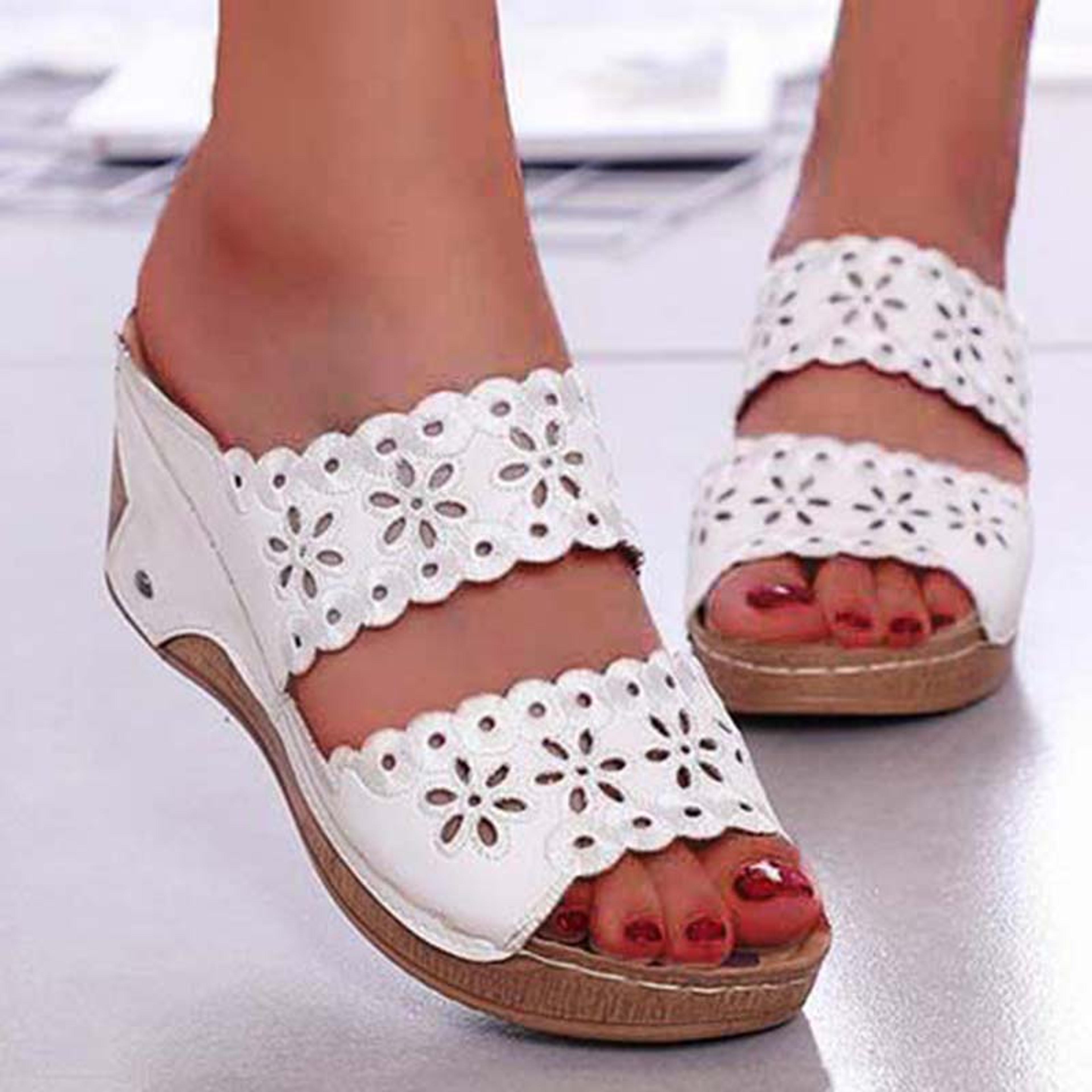 retro platform wedge sandals for women comfortable slip on summer walking shoes