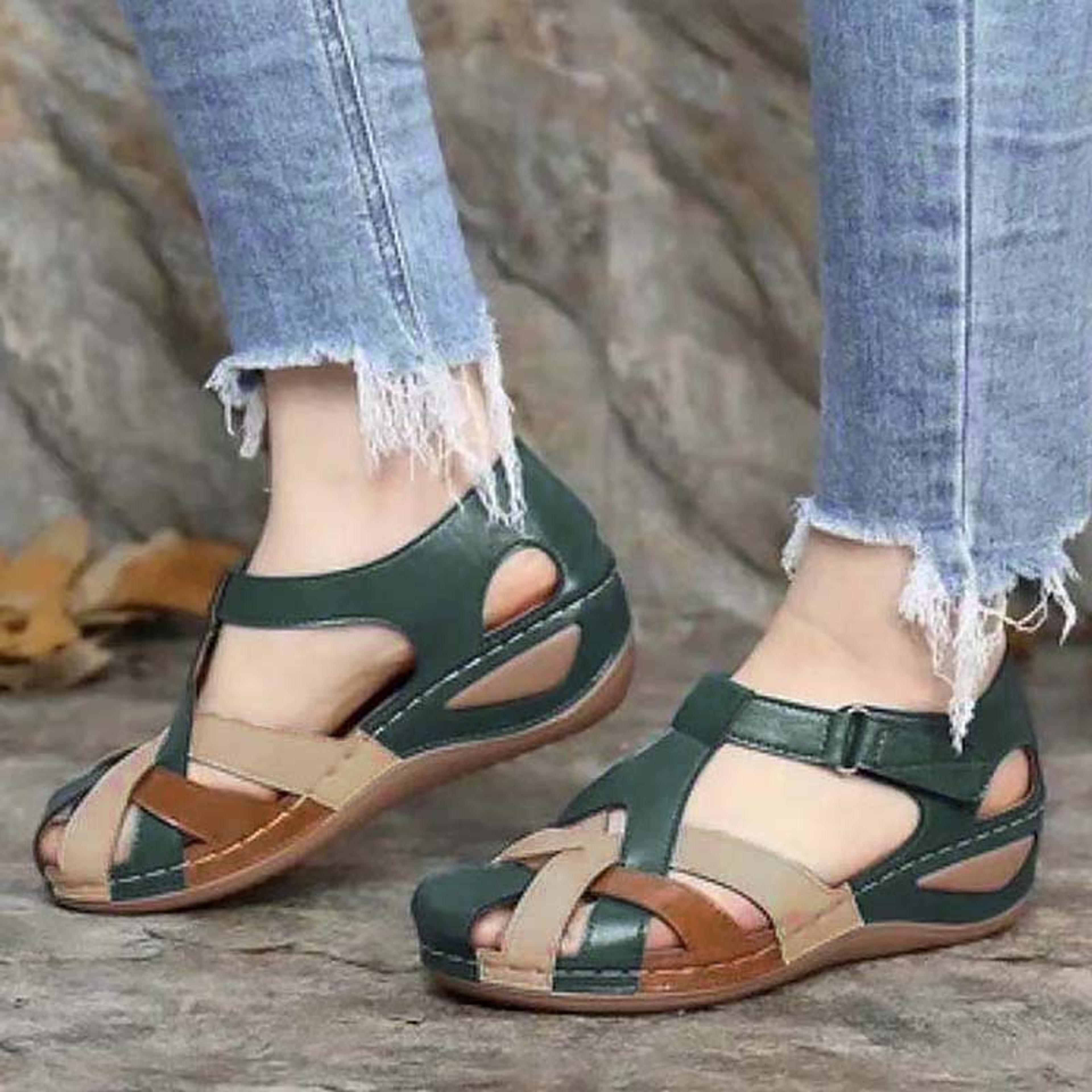 comfortable womens wedge sandals non slip summer outdoor walking shoes