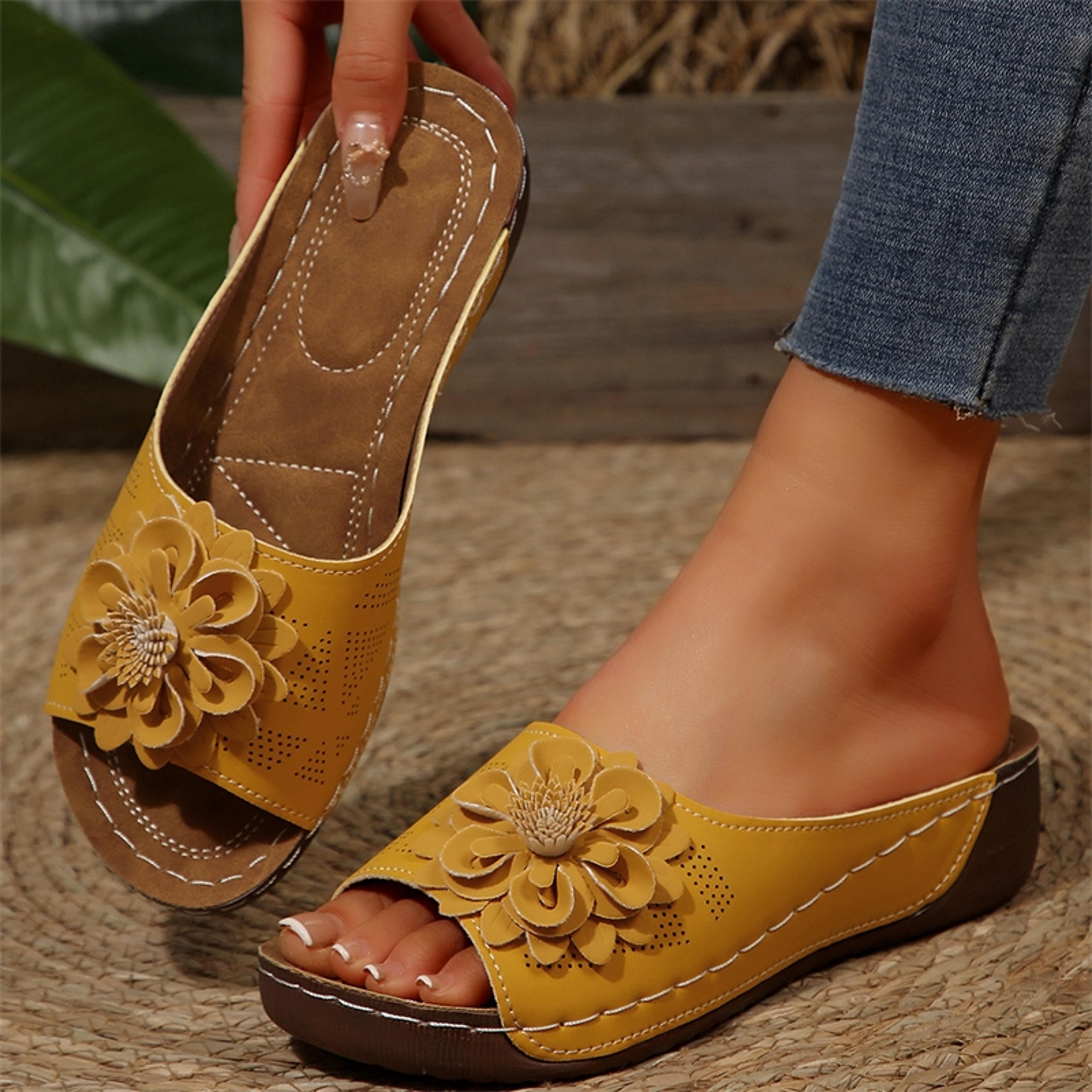 womens comfortable wedge sandals casual summer walking slides