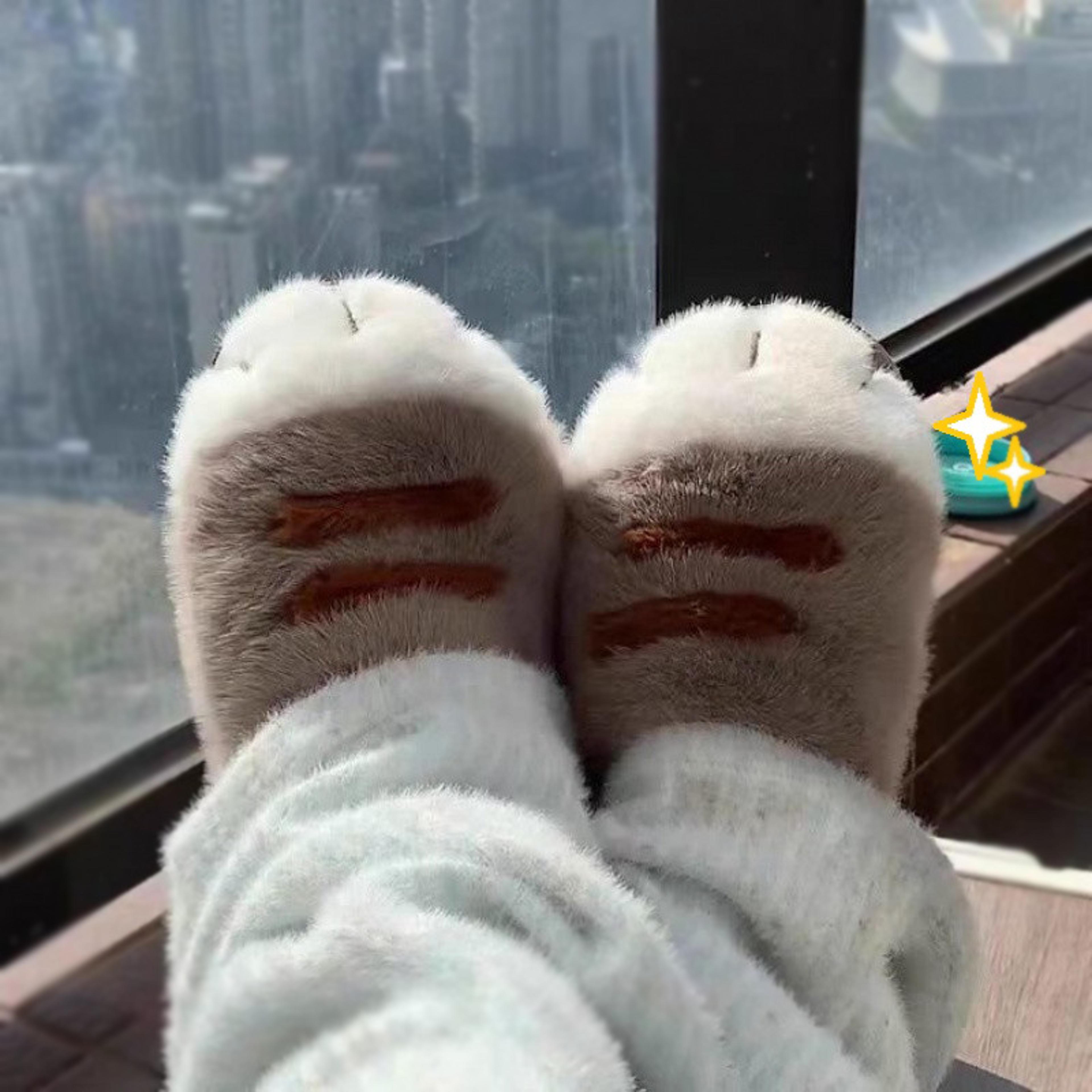 cozy cat paw slippers for women warm fluffy non slip house shoes