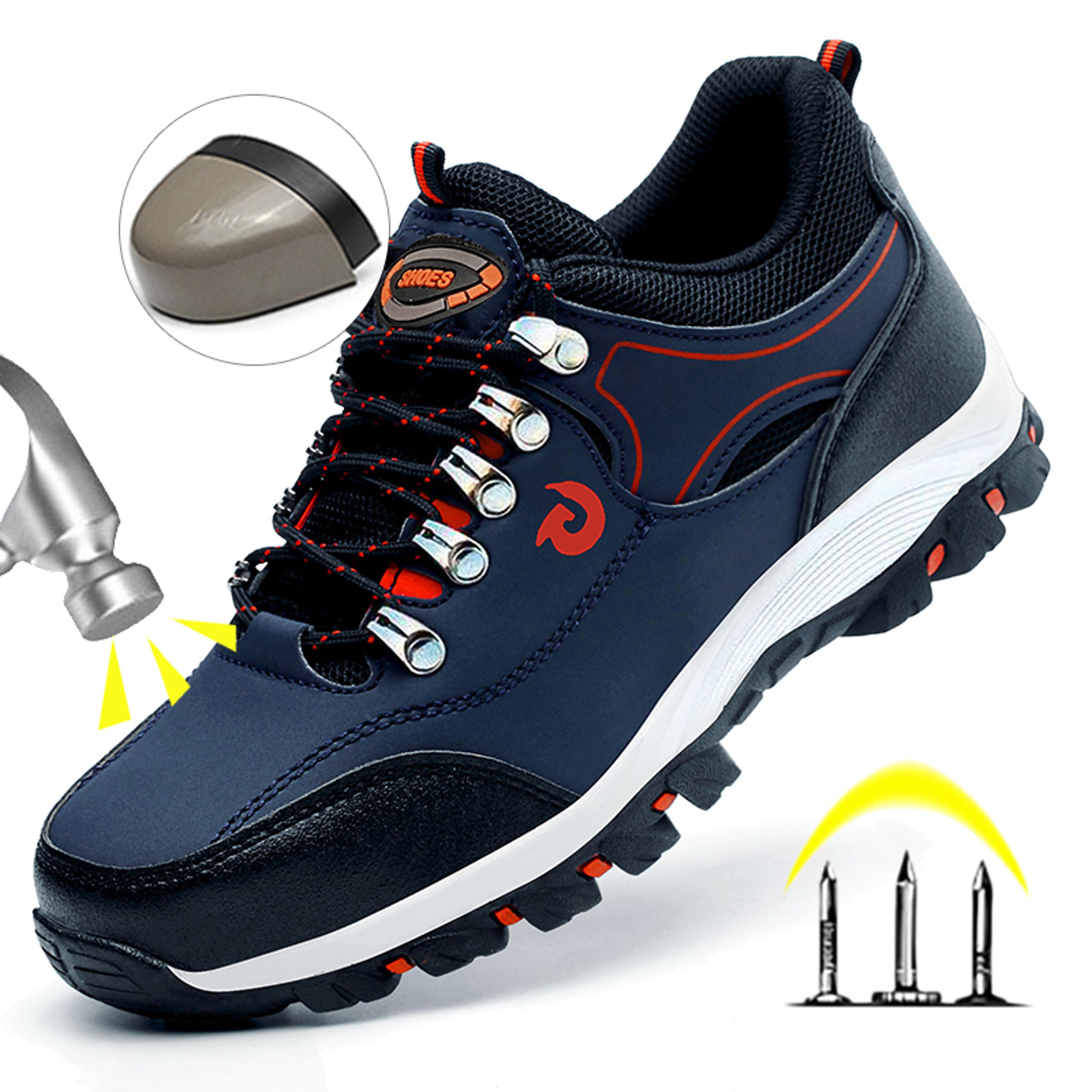 mens steel toe safety shoes puncture resistant lightweight work sneakers