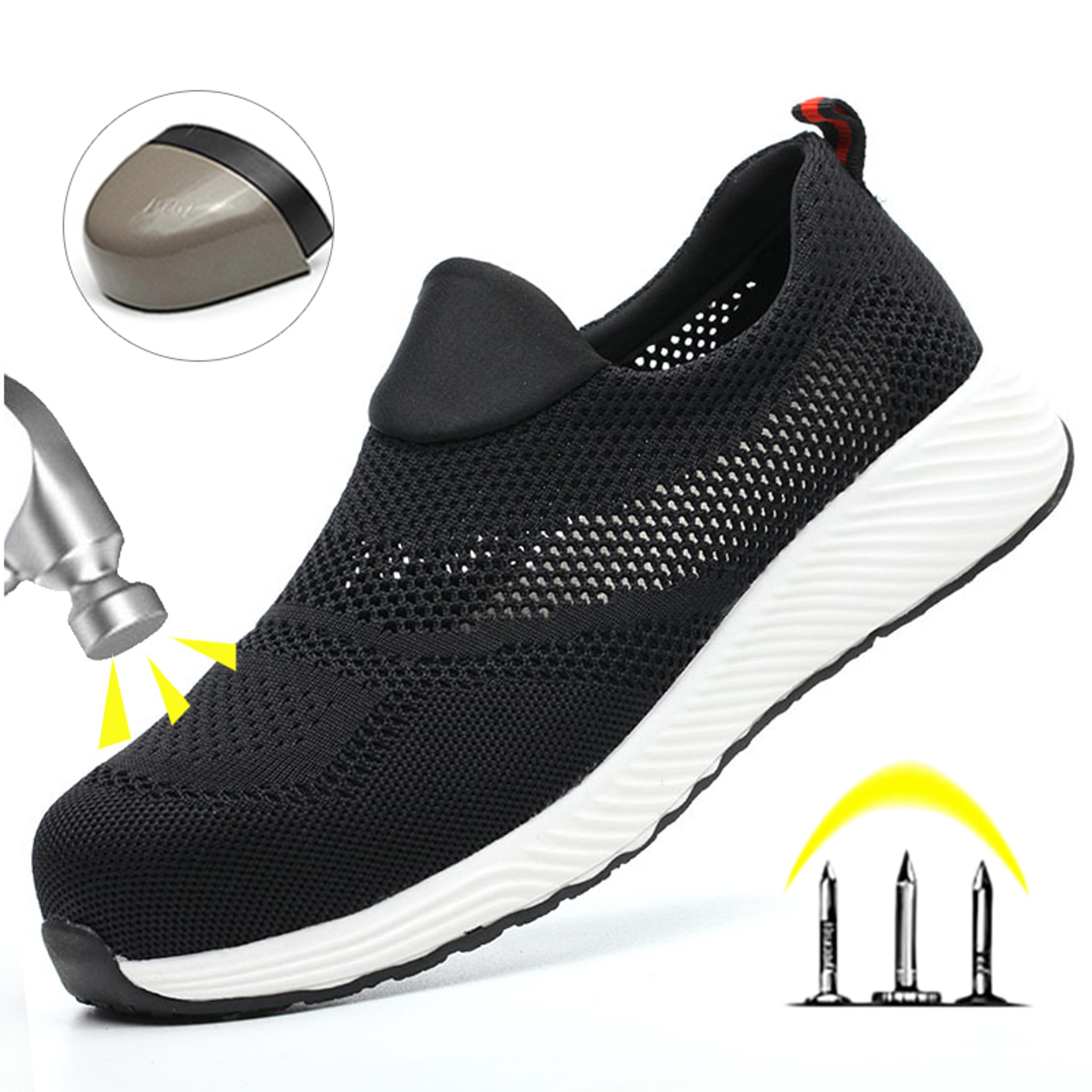 breathable steel toe safety sneakers lightweight protective work shoes for men and women