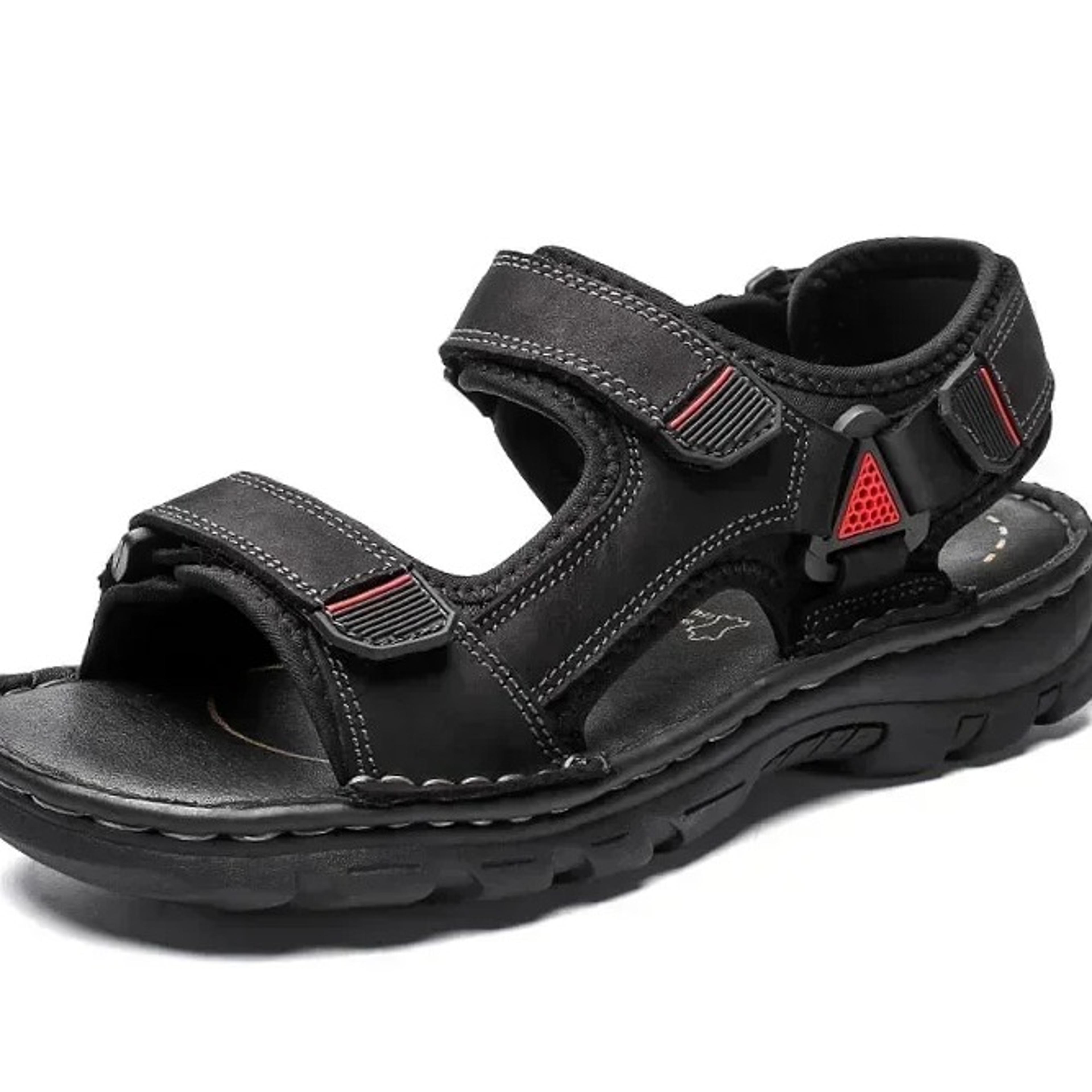 mens genuine leather sandals breathable non slip summer beach shoes