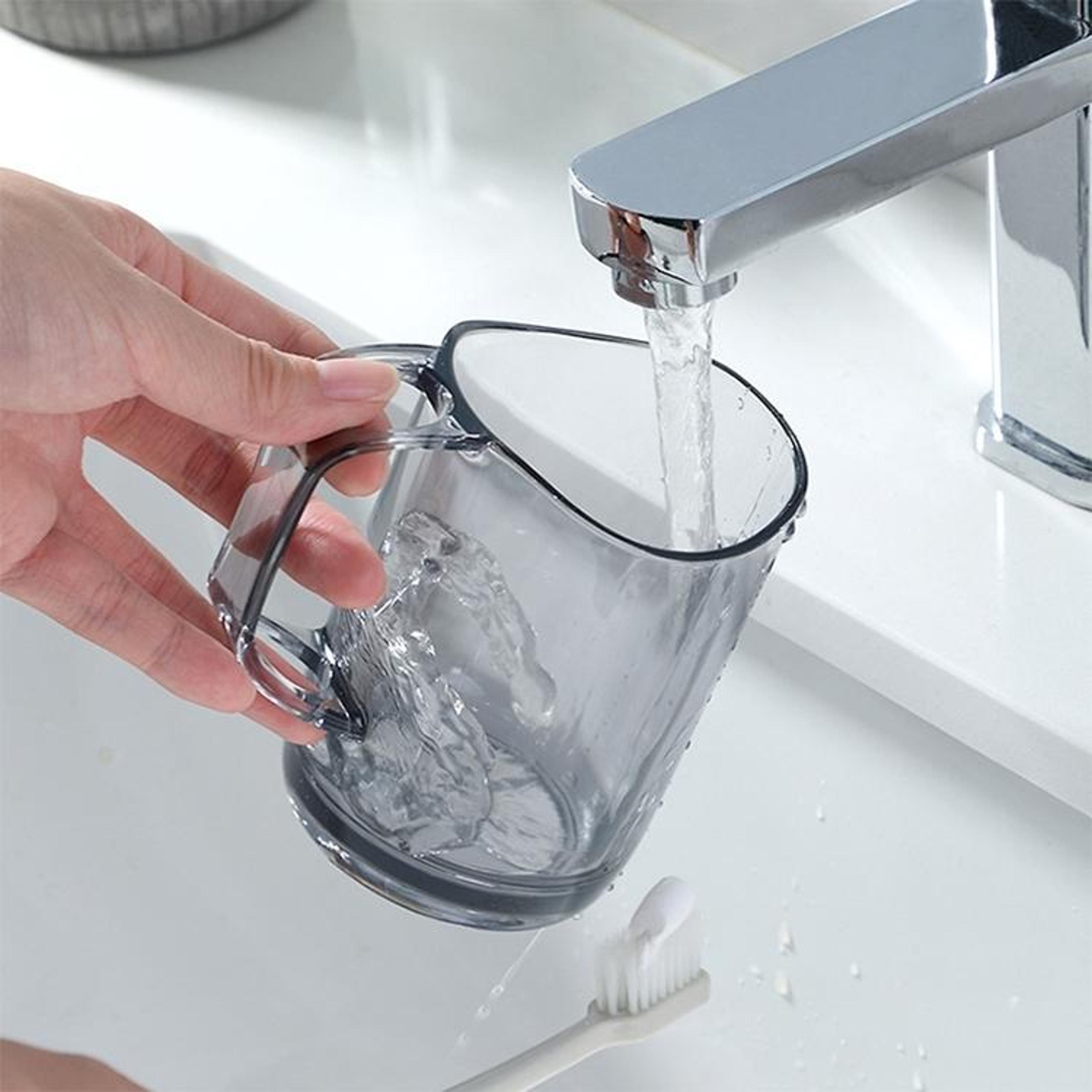 clear acrylic toothbrush holder cup with drain design & organizer slot