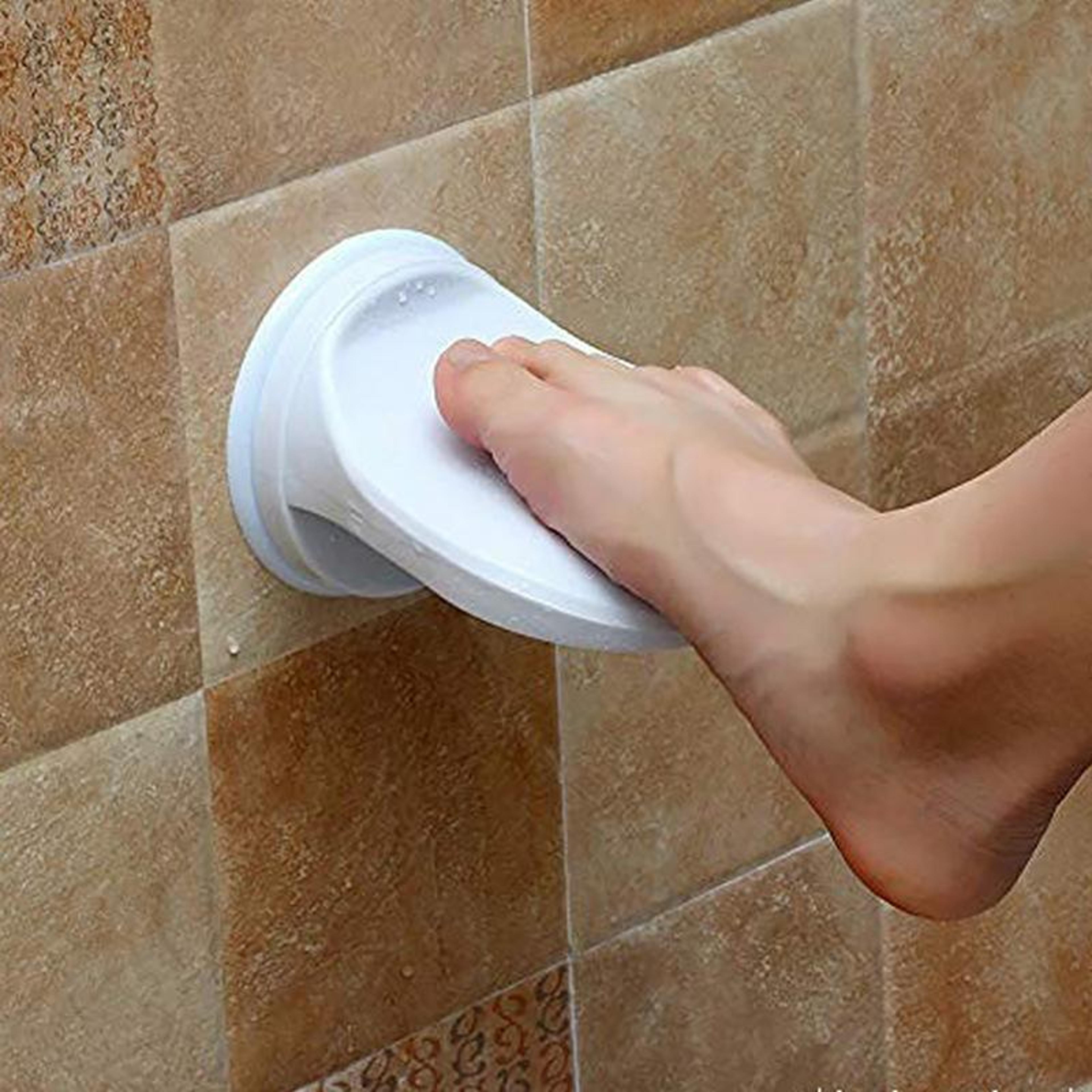 no bend suction foot pedal for shower wall easy install bathroom foot rest