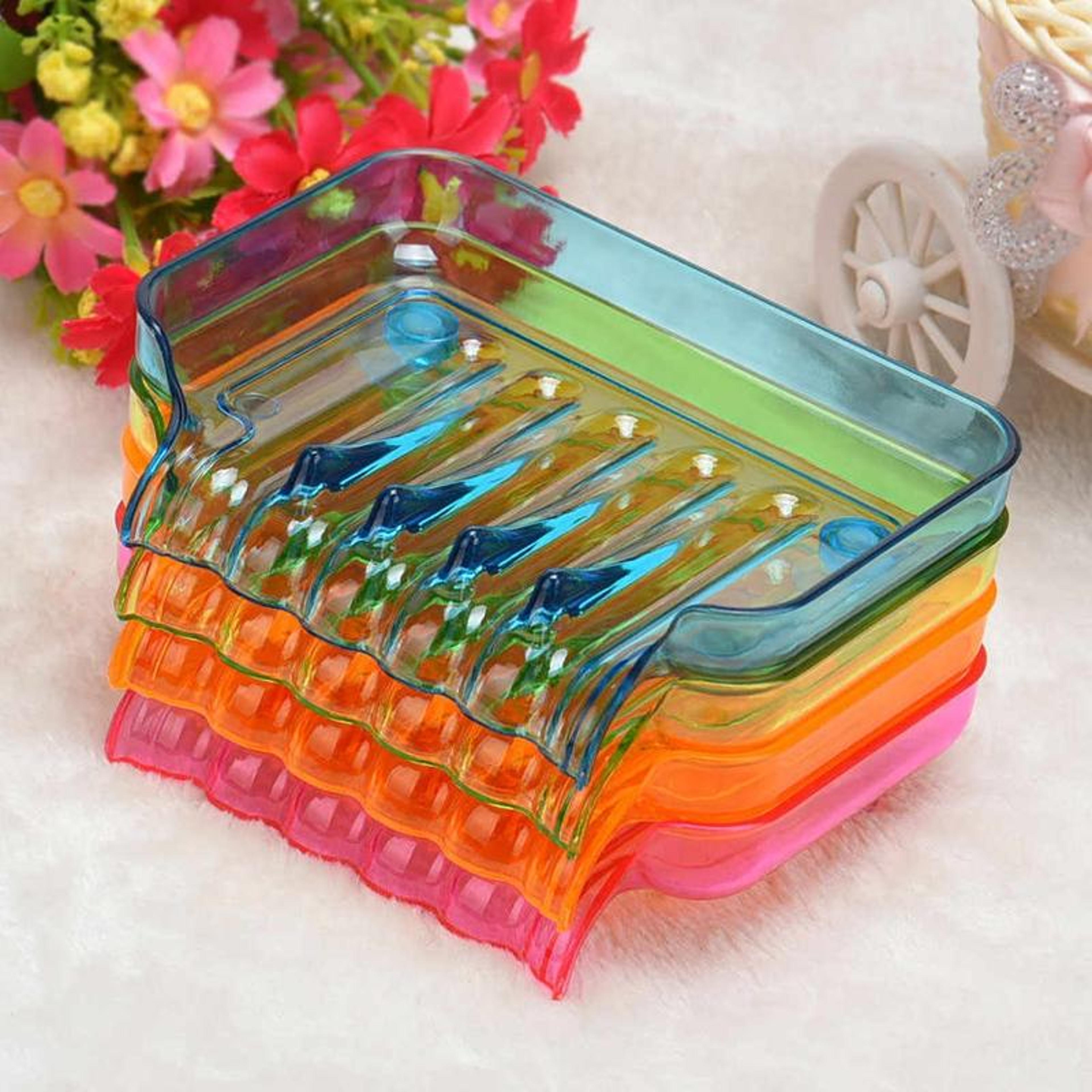 colorful soap holder with drainage suction cup wall mounted bathroom soap dish