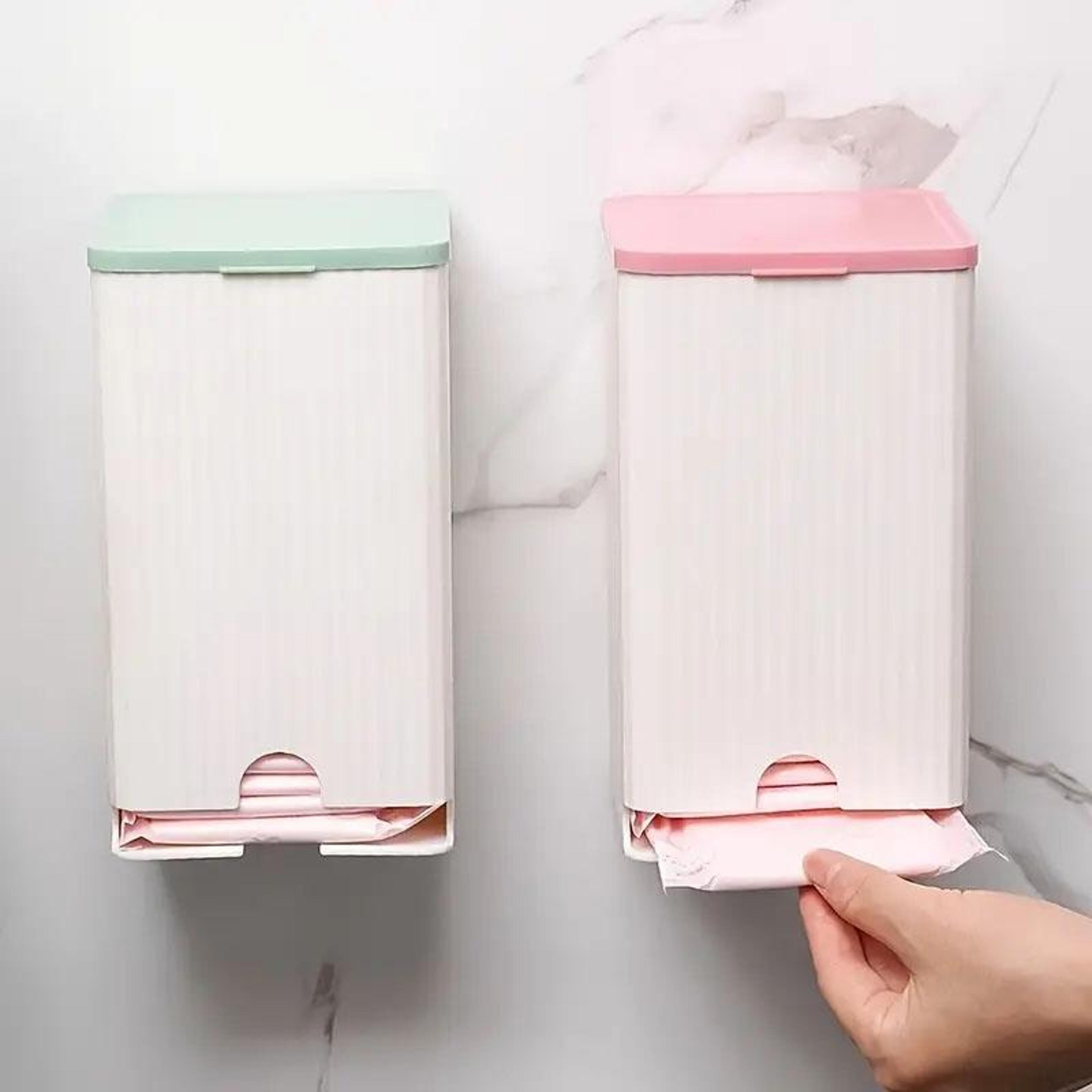 wall mounted bathroom organizer with lid multi compartment sanitary storage box