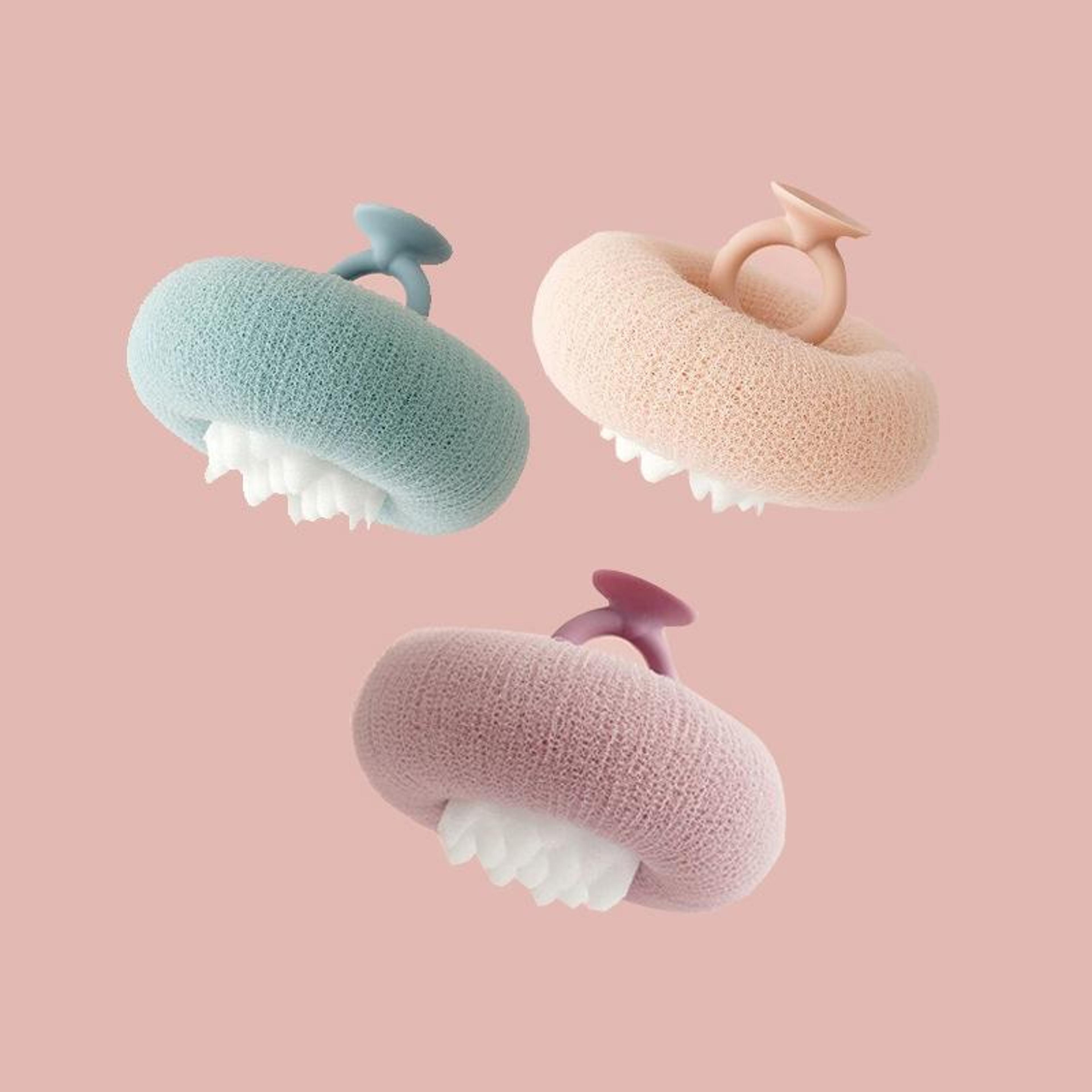 sunflower suction cup back scrubber shower ball for deep clean & easy bathing