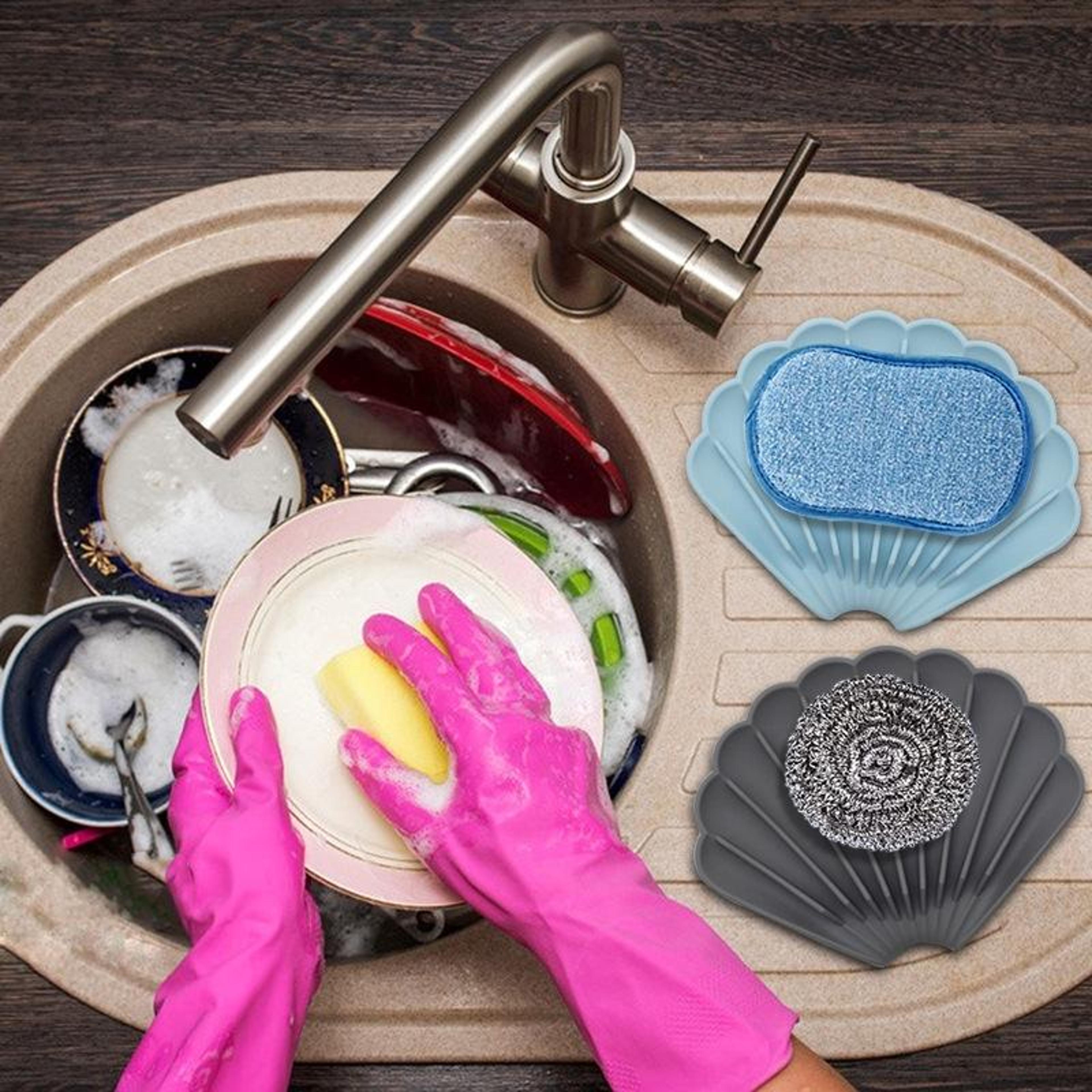 self draining silicone soap dish non slip holder shell design bathroom soap tray