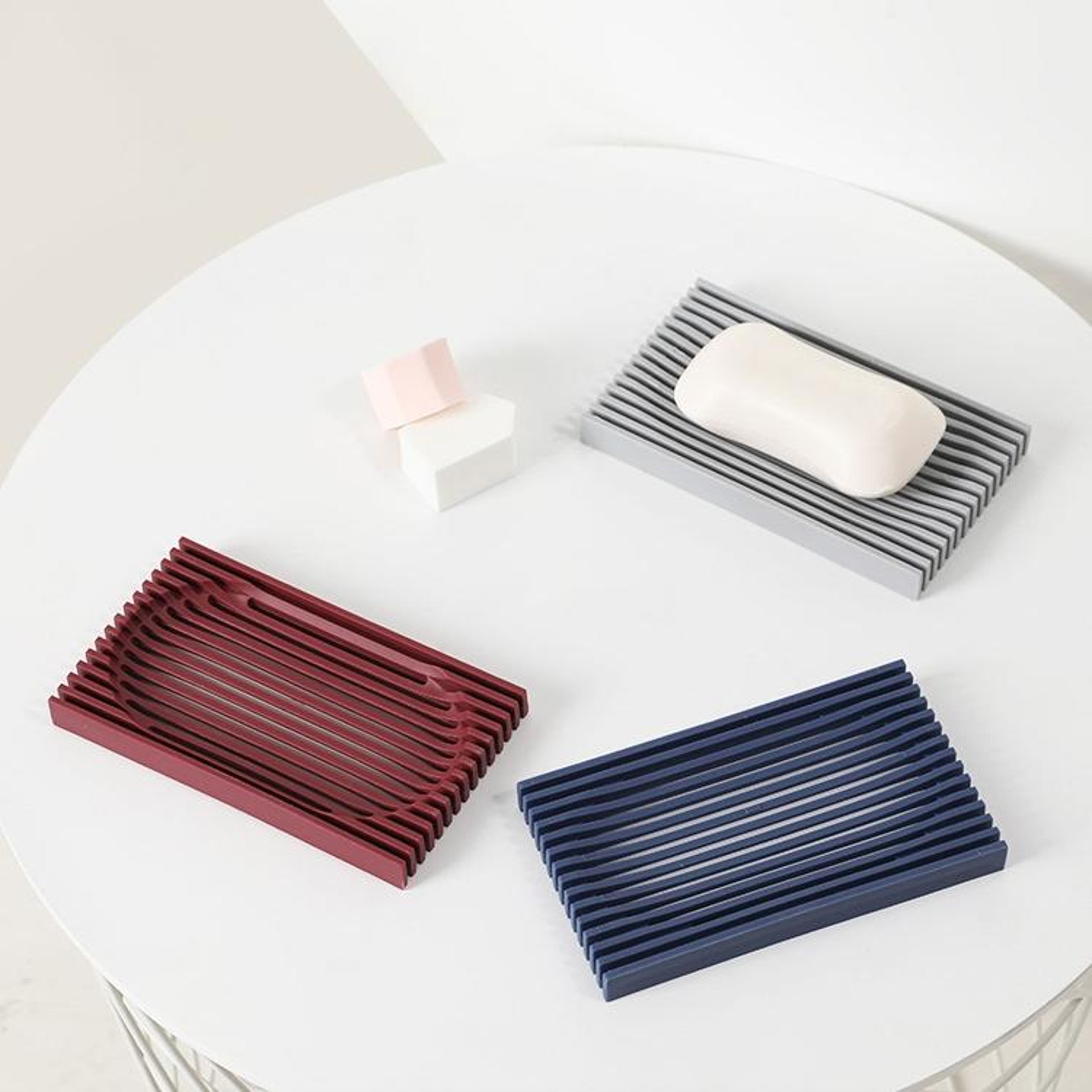 double sided soap dish with drain soft rubber non slip soap holder for bathroom countertop