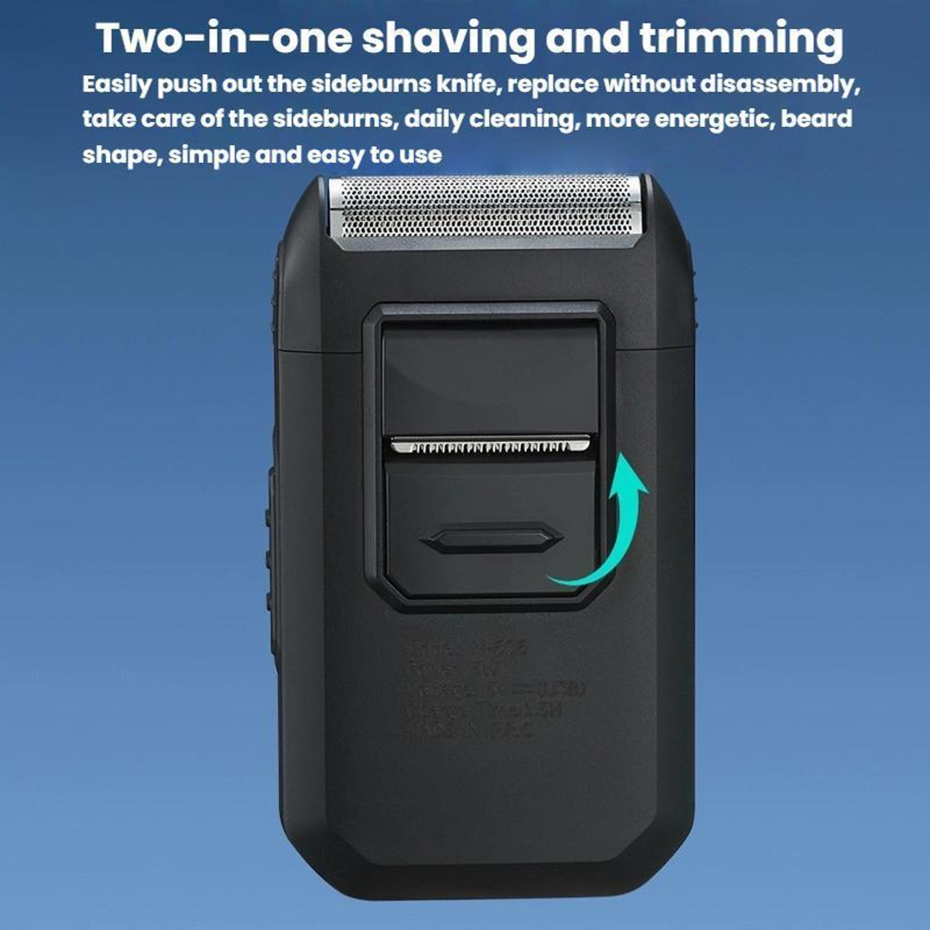 rechargeable electric shaver for men wet dry razor with pop up trimmer & type c charging