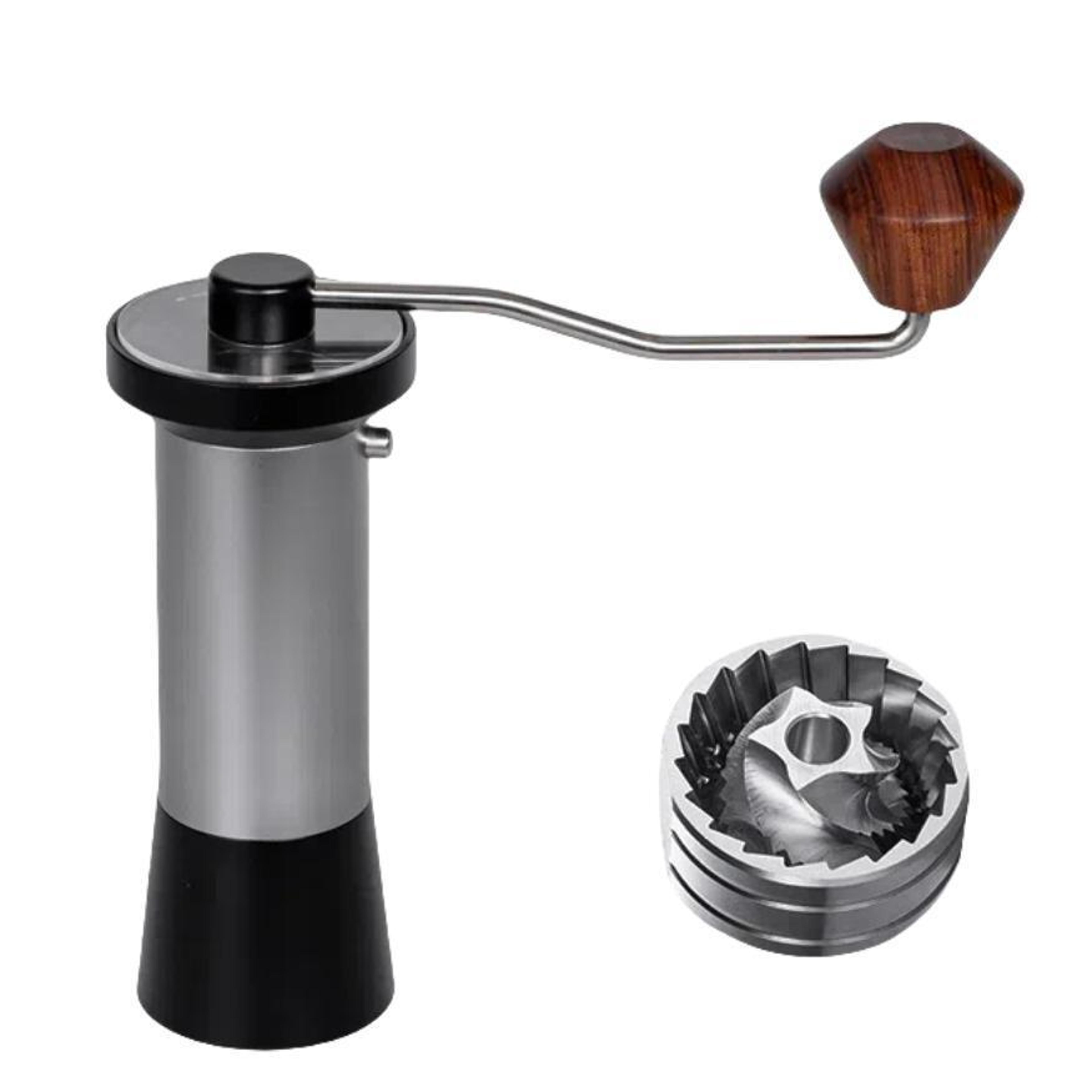 precision manual coffee grinder with stainless steel burr adjustable settings