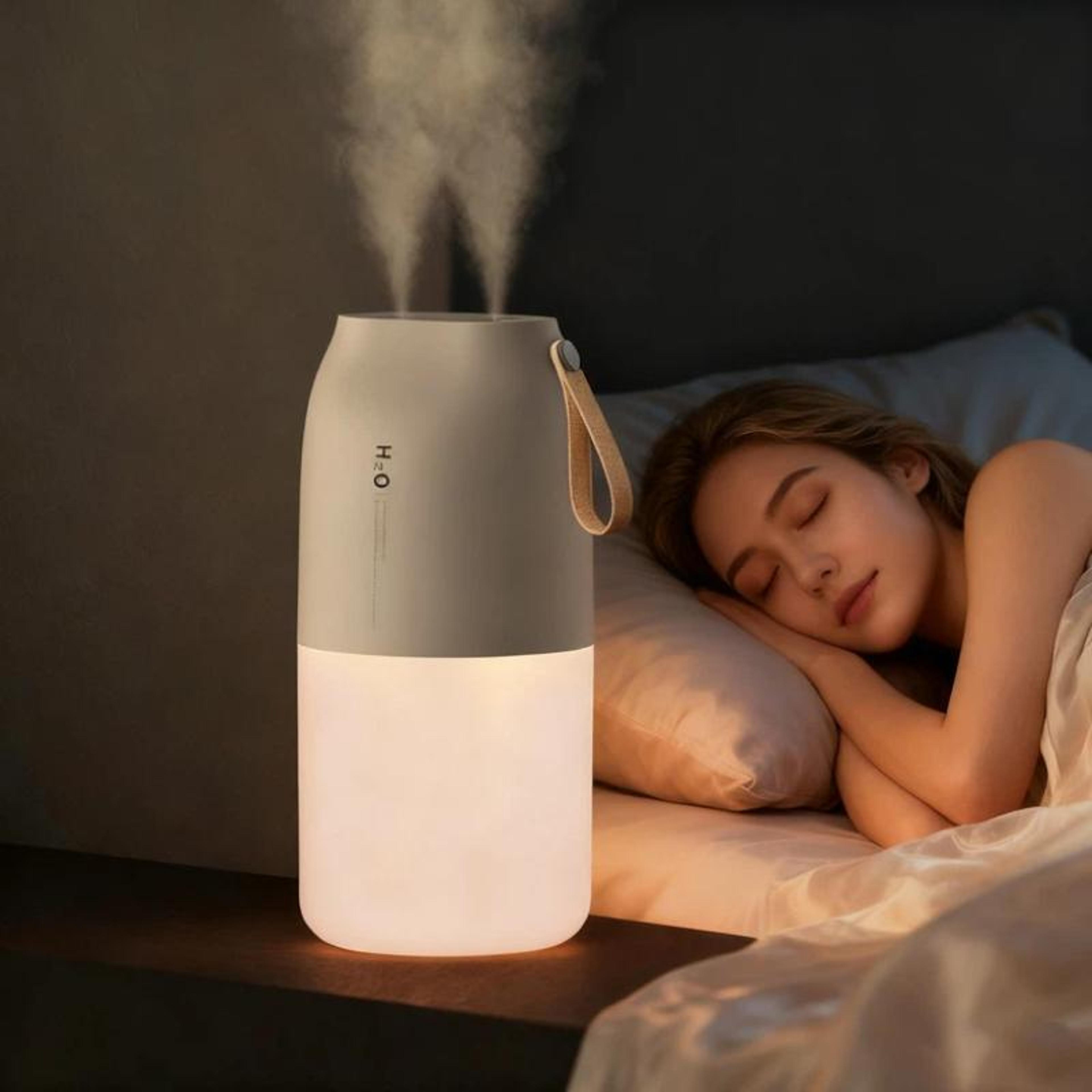 dual spray usb humidifier with night light portable cool mist air moisturizer