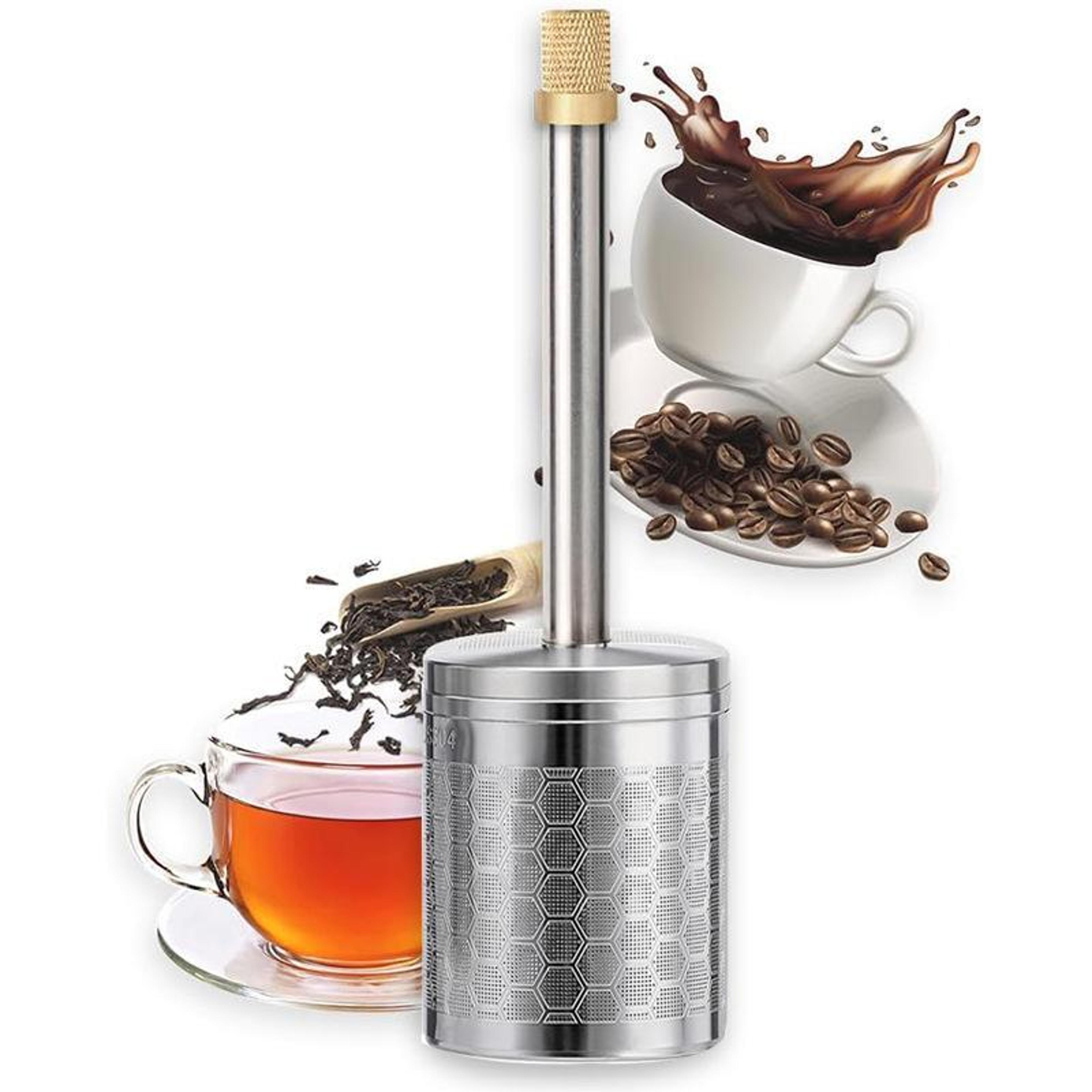 portable stainless steel coffee press maker for travel camping manual espresso brewer