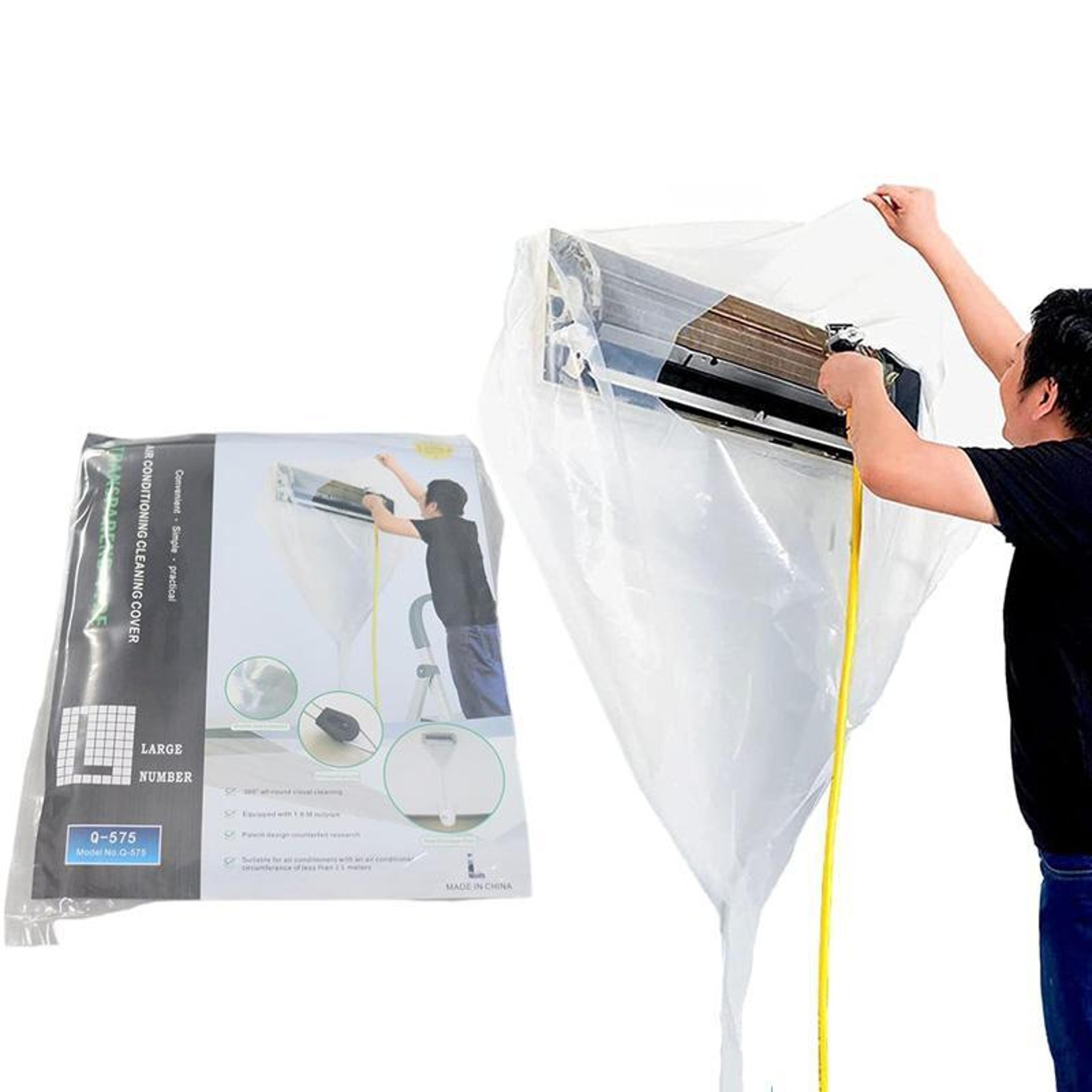 360° transparent ac cleaning cover kit with drain hose for mess free air conditioner maintenance