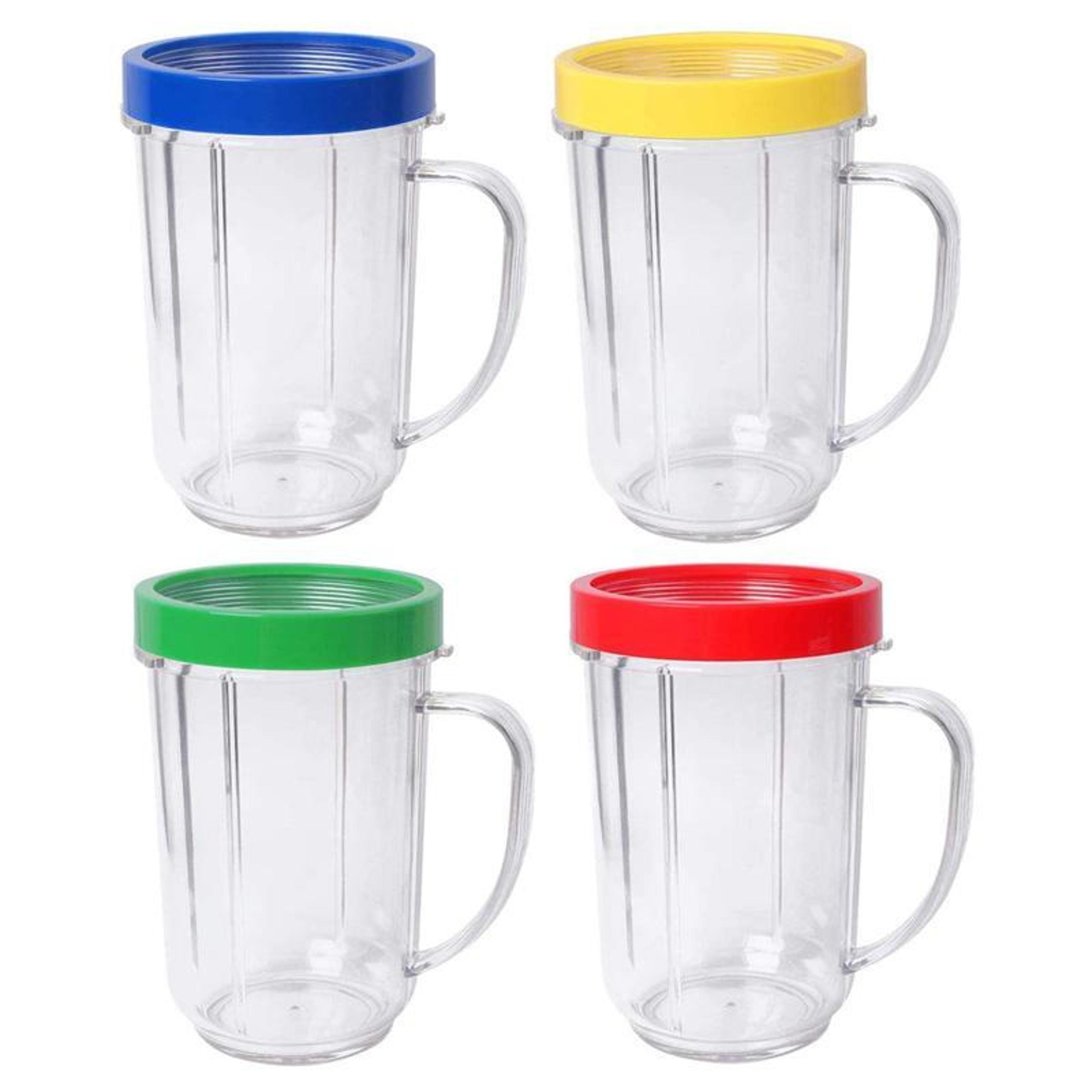 magic bullet replacement cups 4 pack with handles and color rings