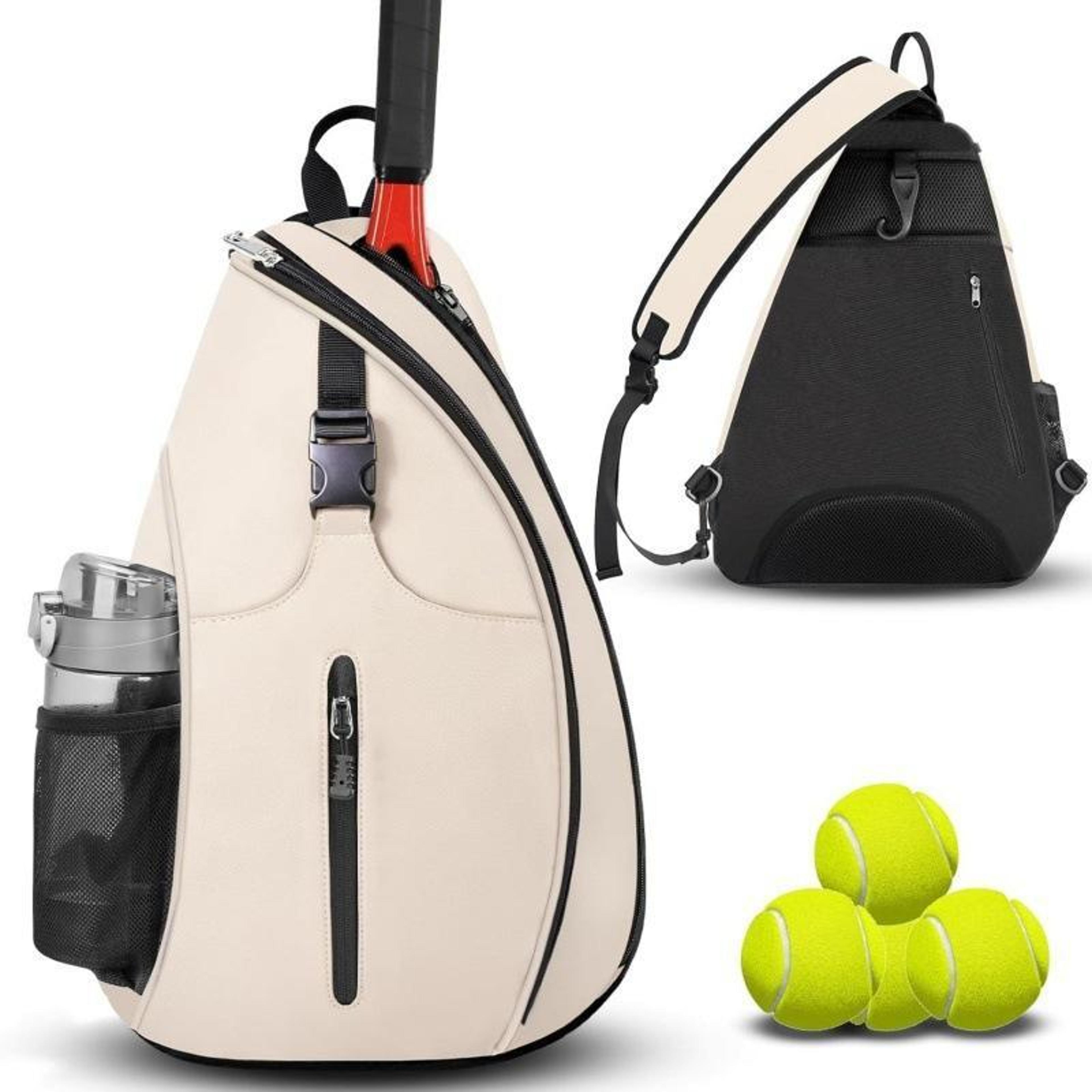 portable outdoor sports tennis racket crossbody bag with zoned storage