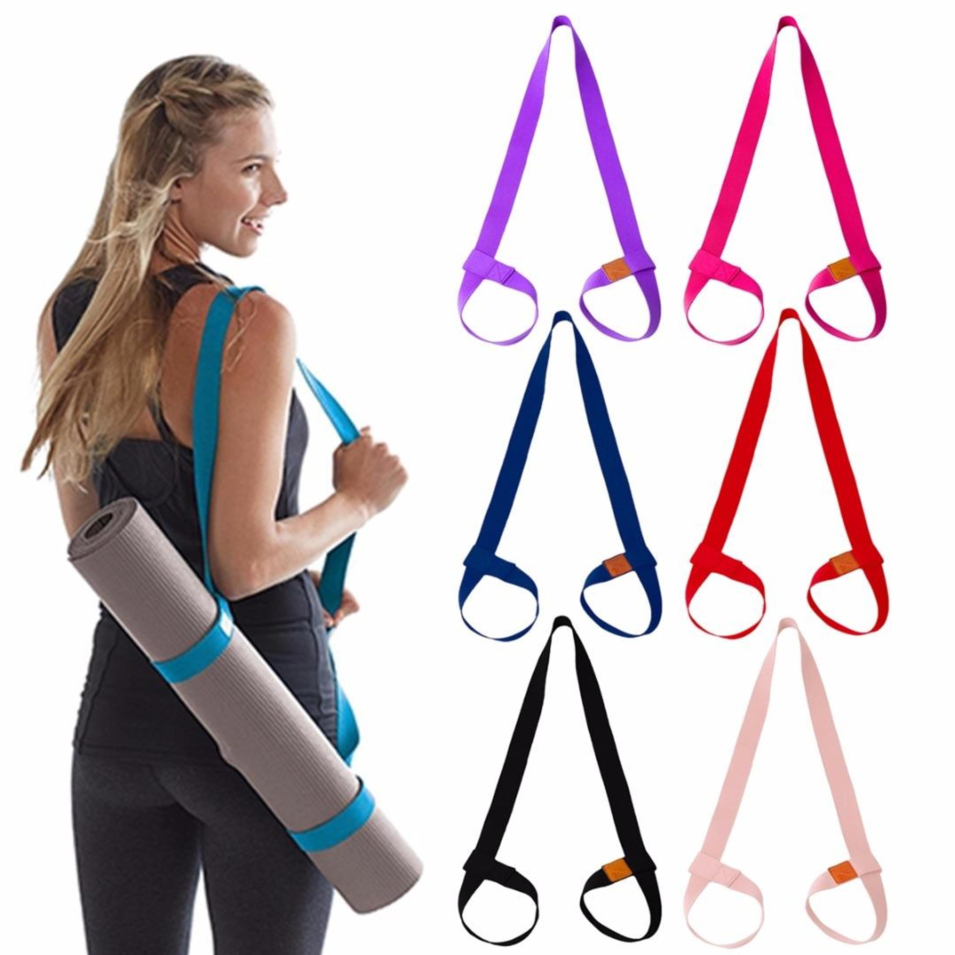 cotton yoga mat carrier strap with stretching support for pilates and fitness