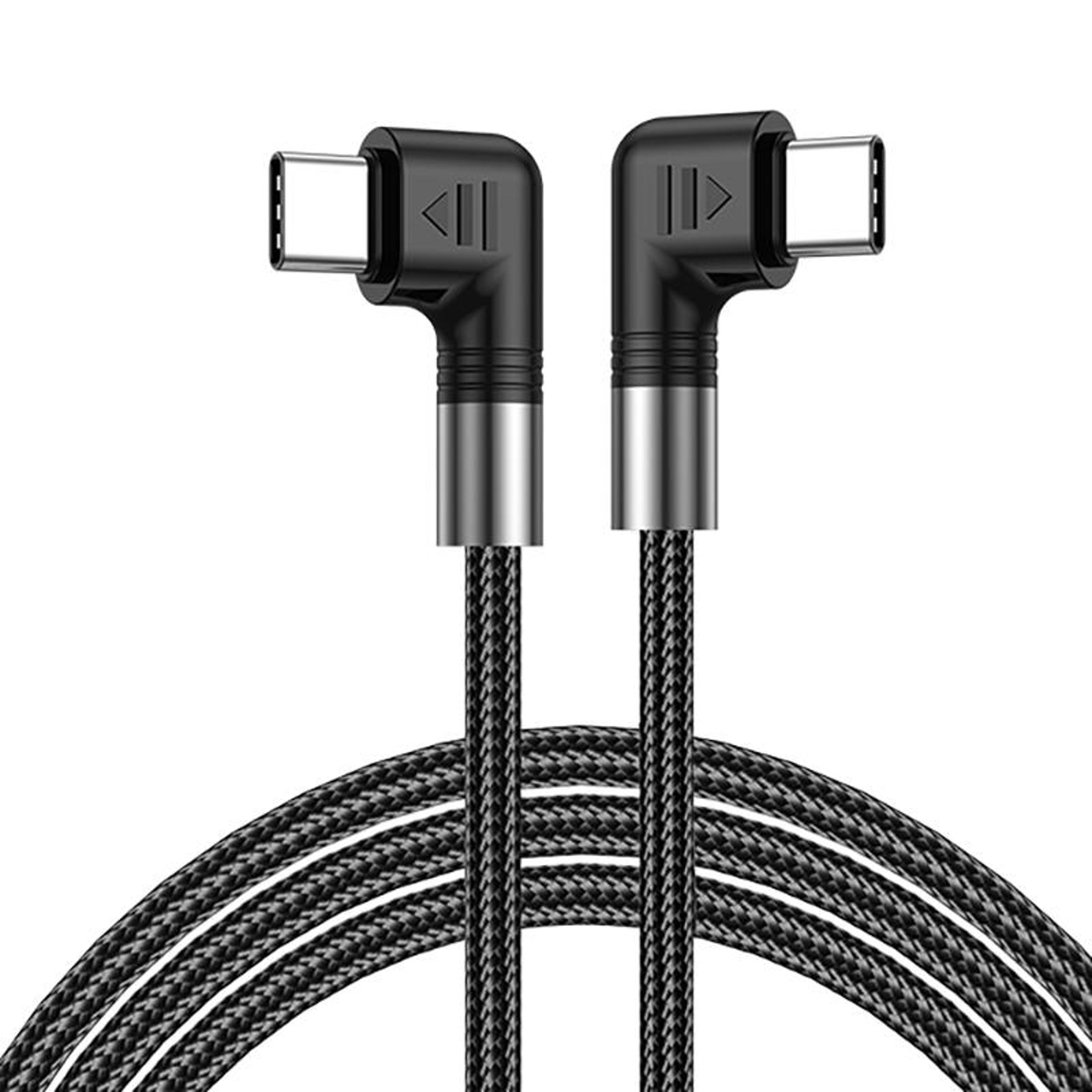 100w usb c fast charging cable with dual 90° elbow design for gaming & data transfer