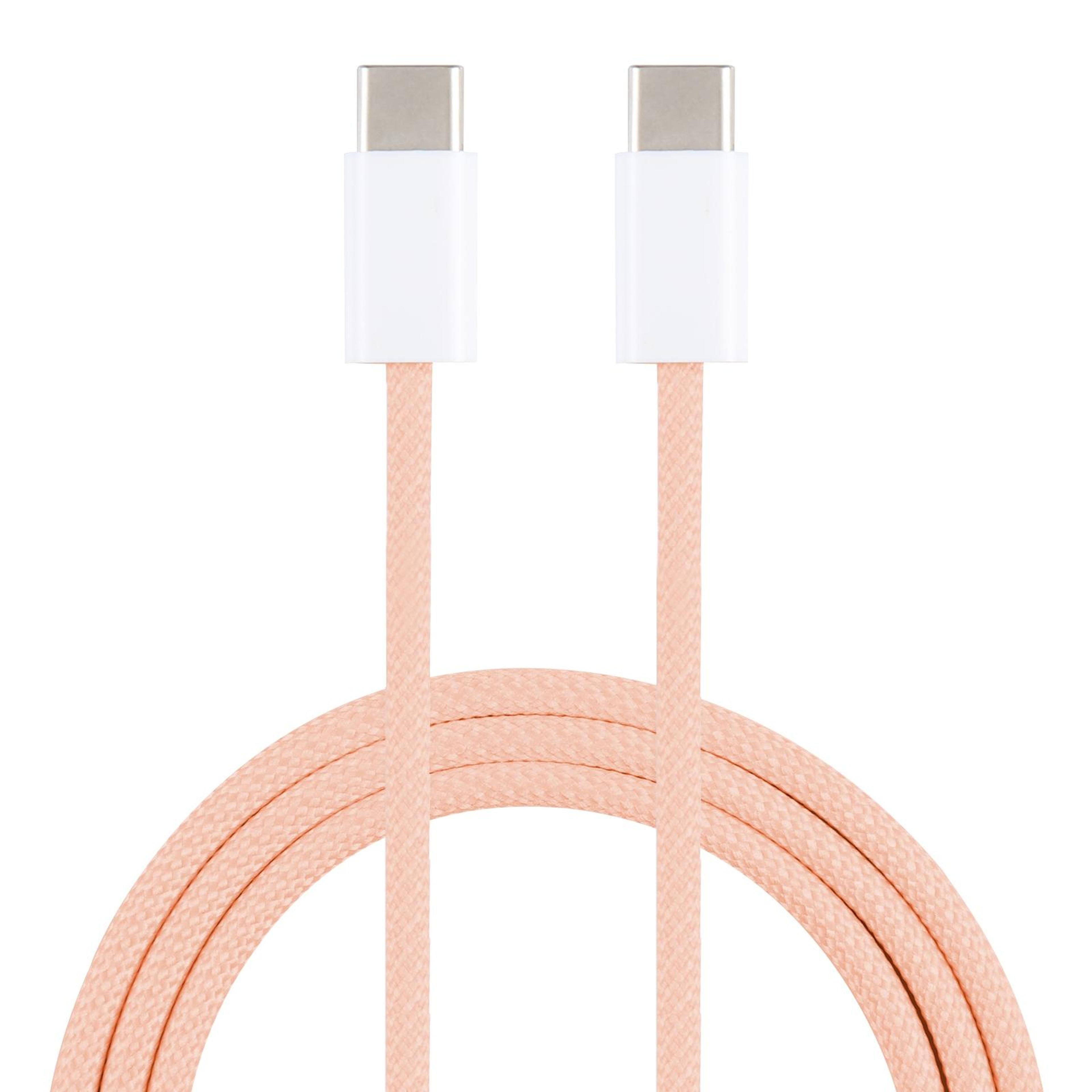 20w usb c to usb c cable macaron braided fast charging cord for phones, tablets