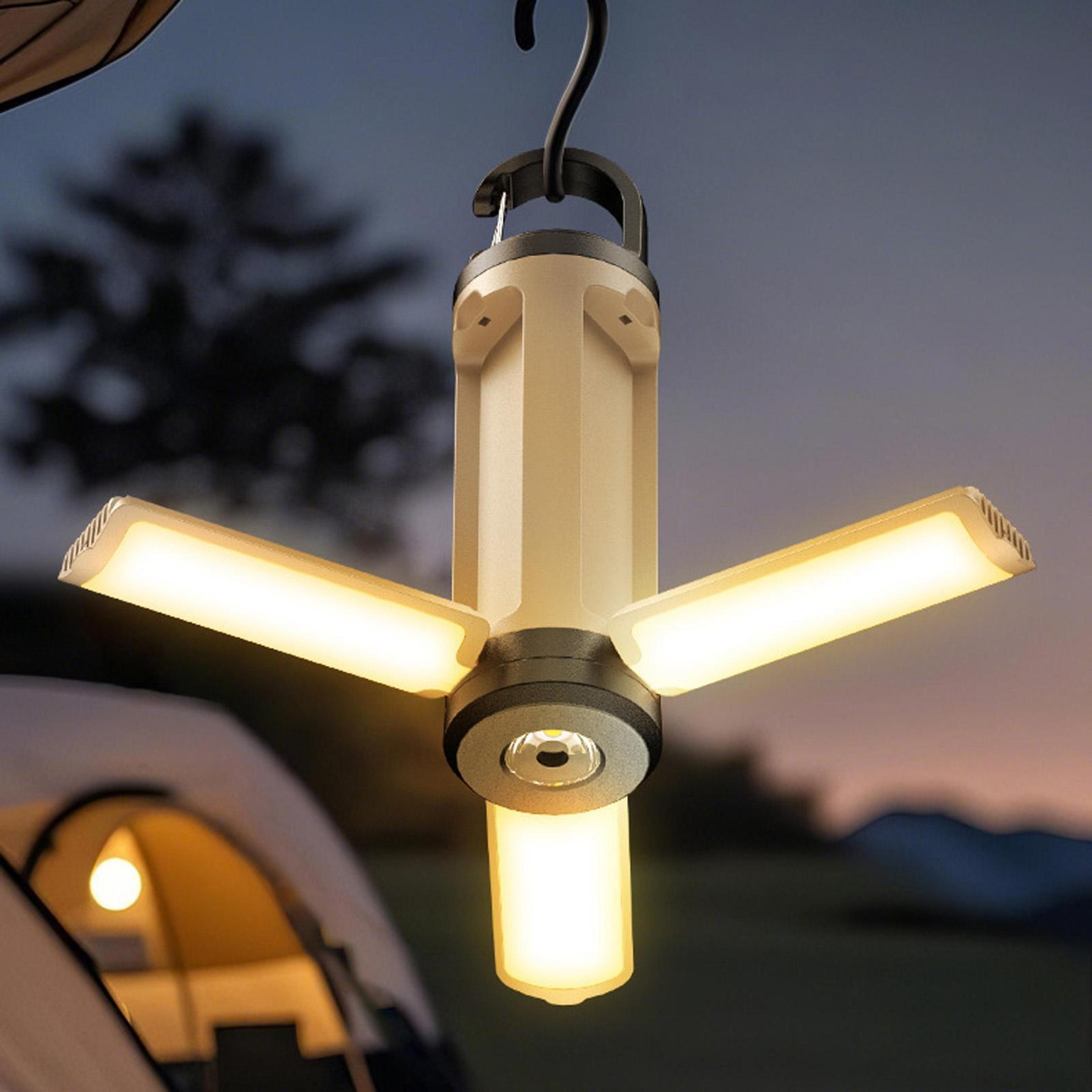 foldable led camping lantern with hook and type c rechargeable tent light