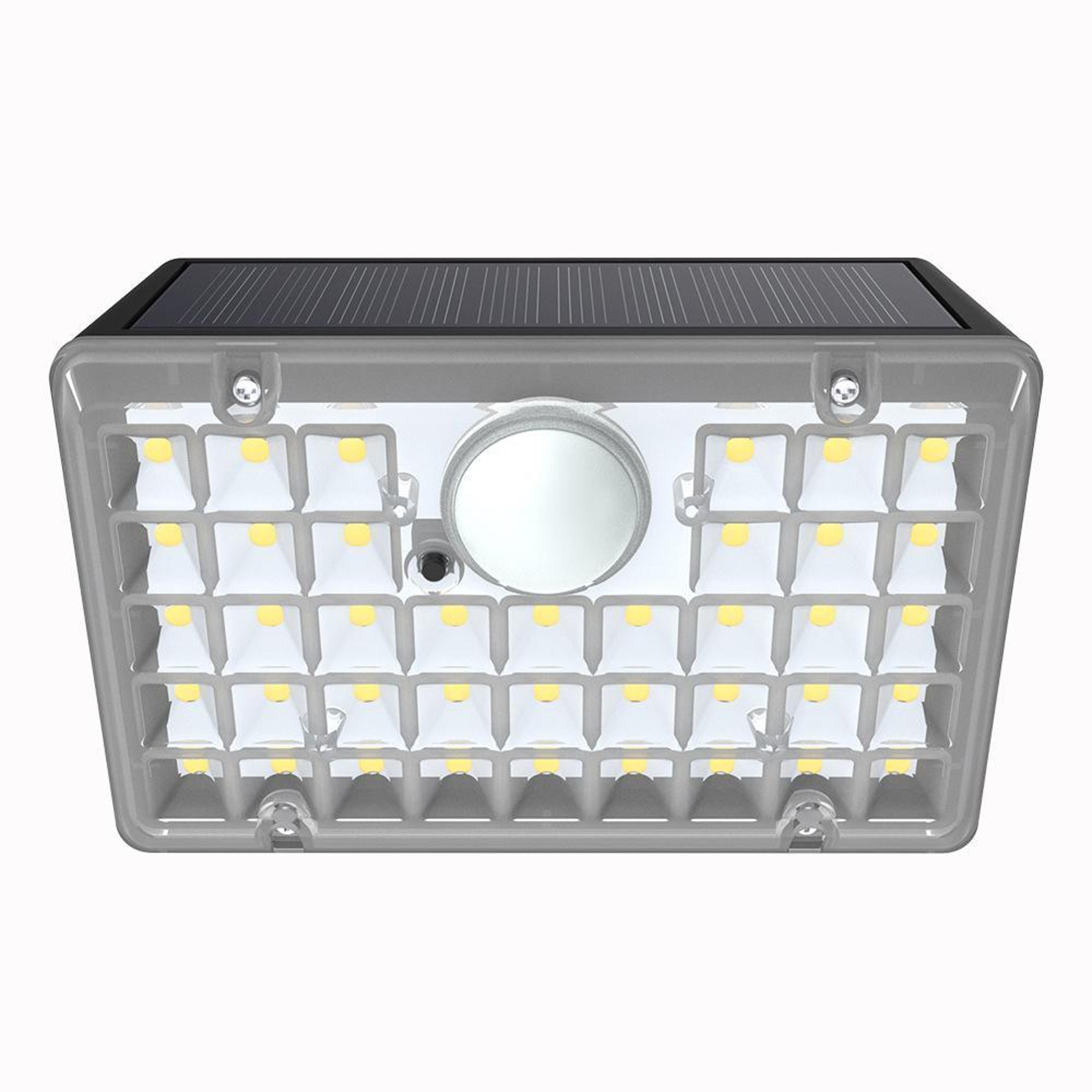 solar motion sensor wall light with dual color leds & ip65 waterproof outdoor security lamp