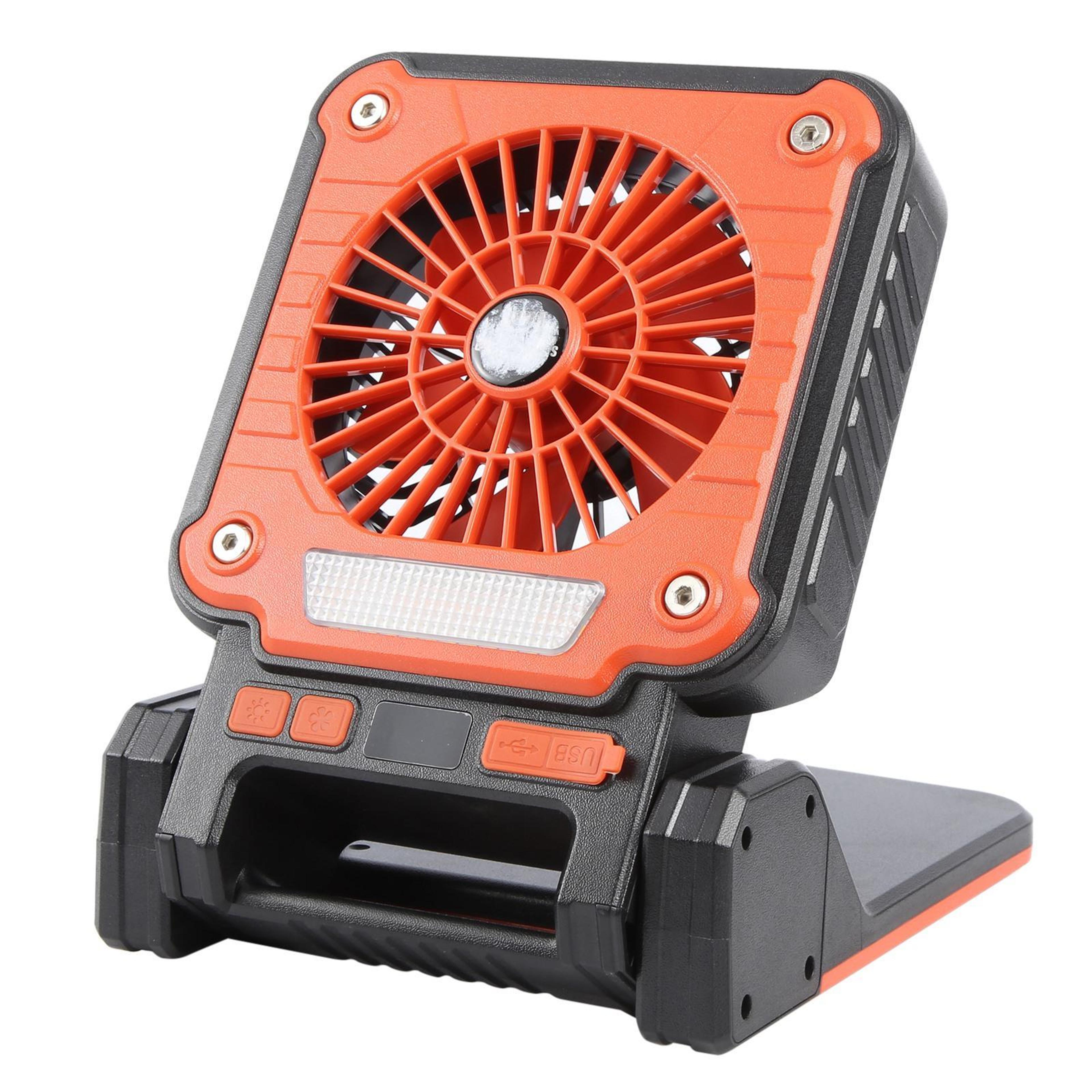 solar camping fan light with usb charger and lcd power display
