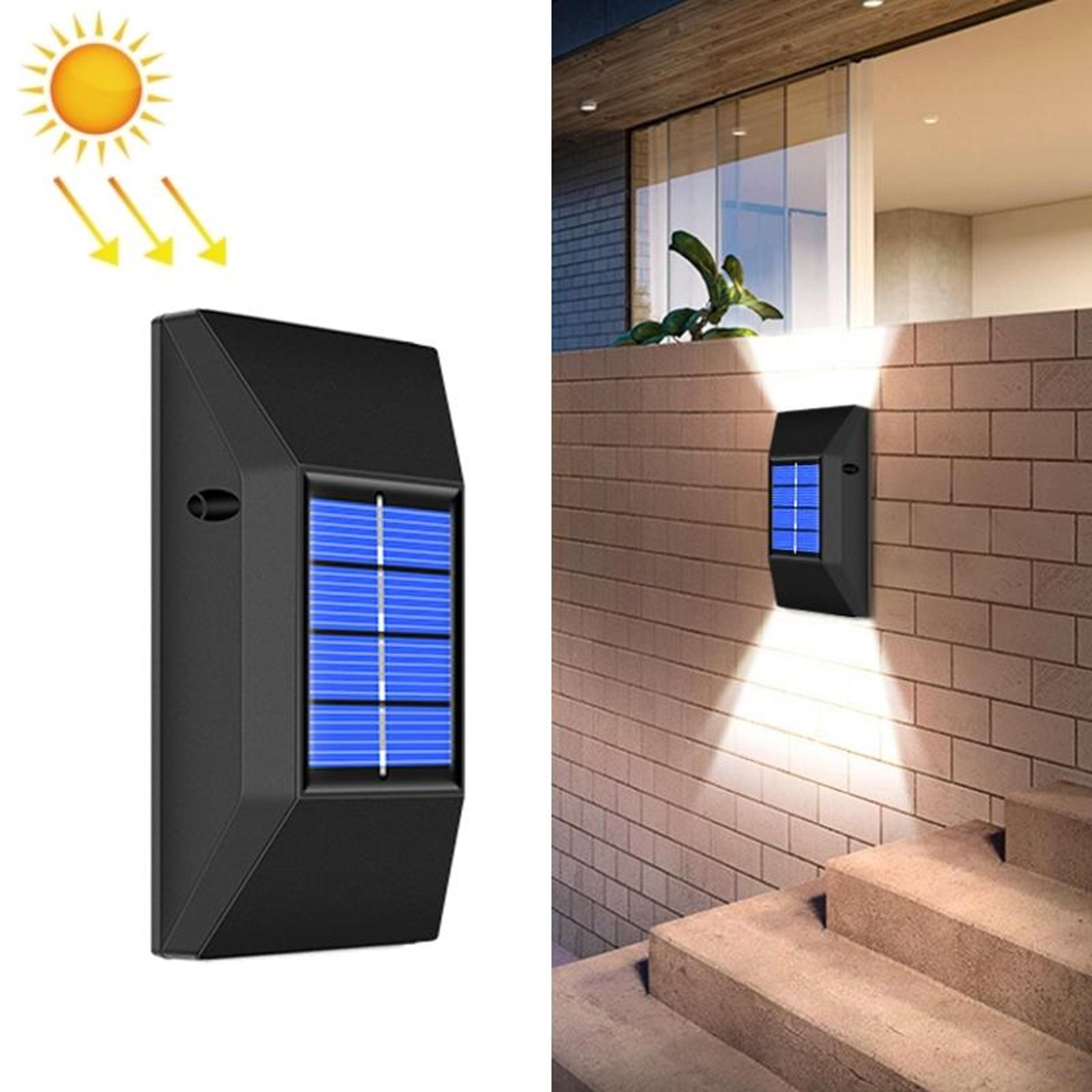 solarglow ip65 waterproof outdoor wall light with 6 led garden step lighting