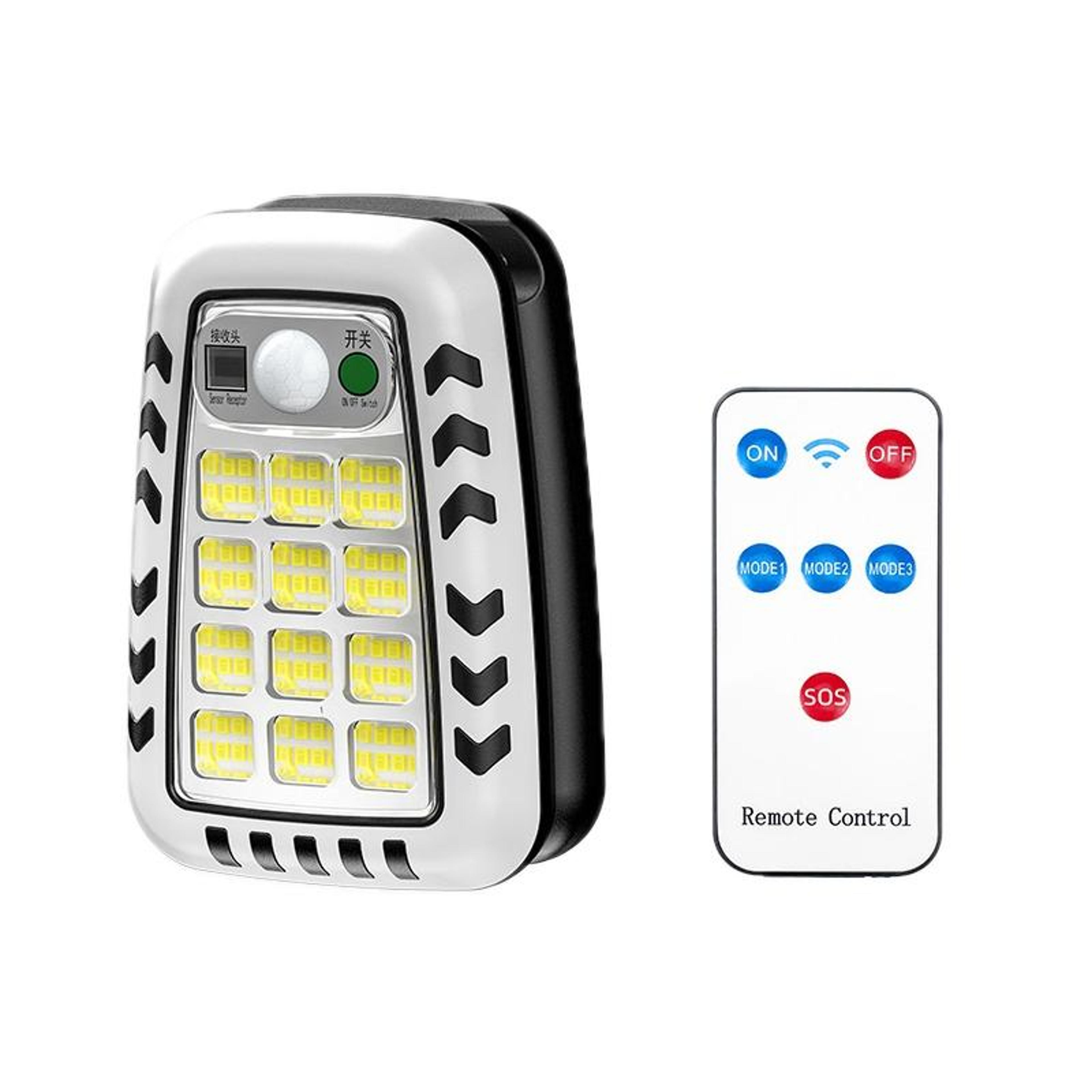 solar motion sensor street light with remote control for garden garage & outdoor security