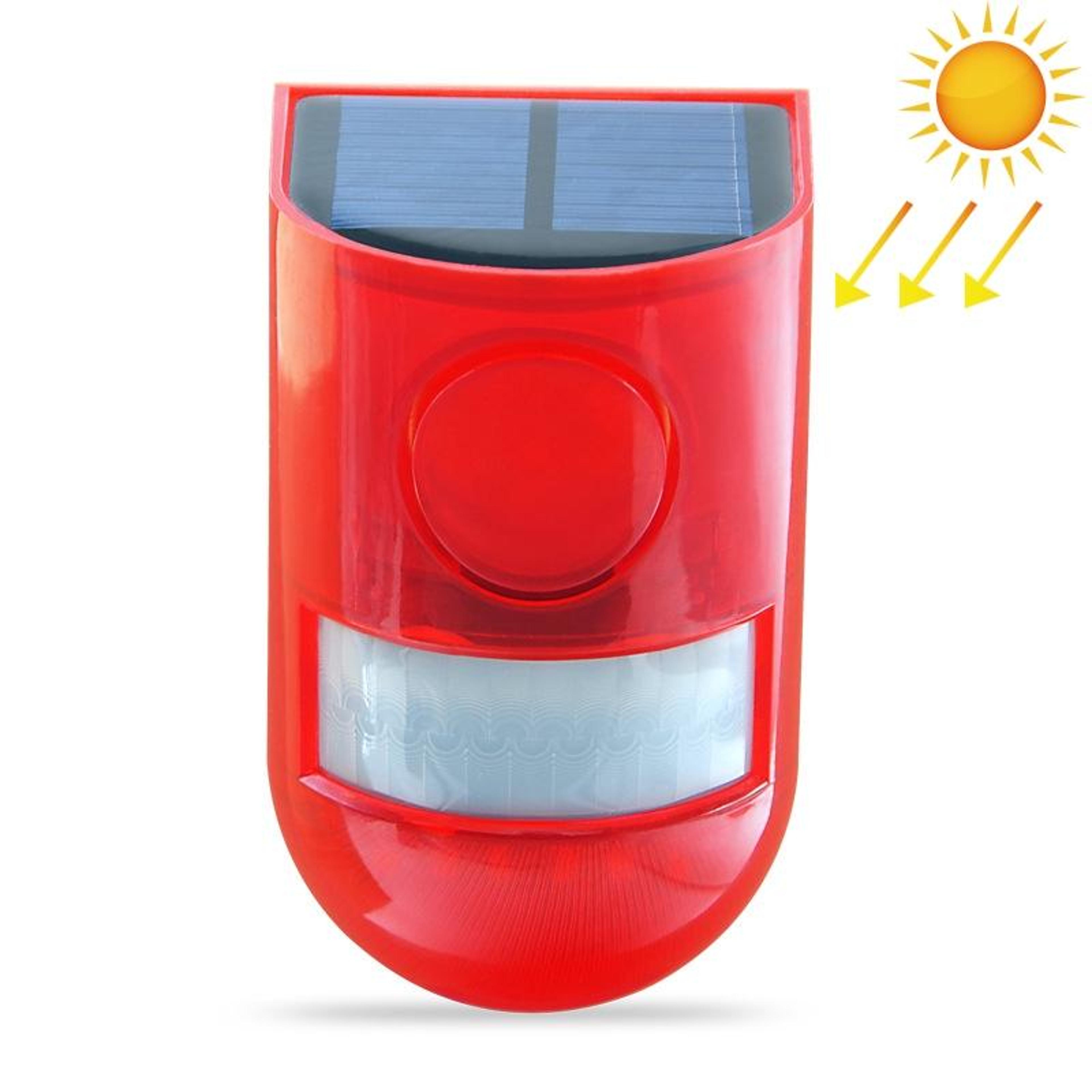solar motion sensor alarm light with 110db siren & ip65 waterproof security protection